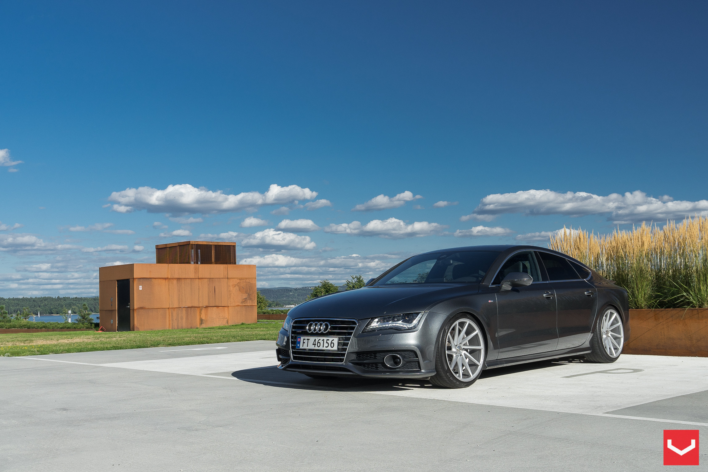 Gray Audi S7 with Custom LED Headlights - Photo by Vossen
