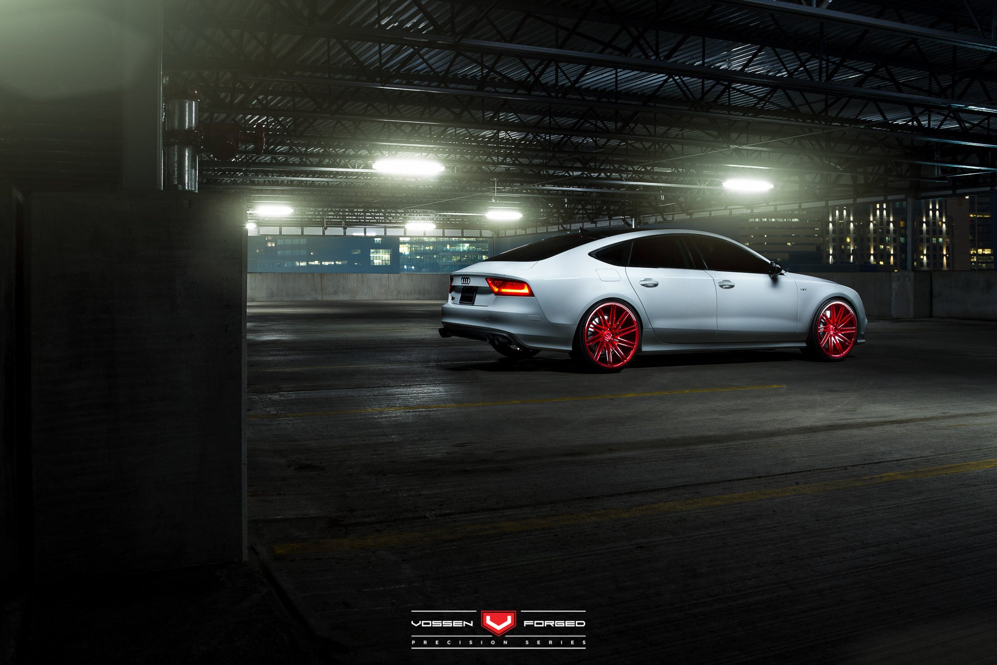 Aftermarket LED Taillights on White Audi S7 - Photo by Vossen