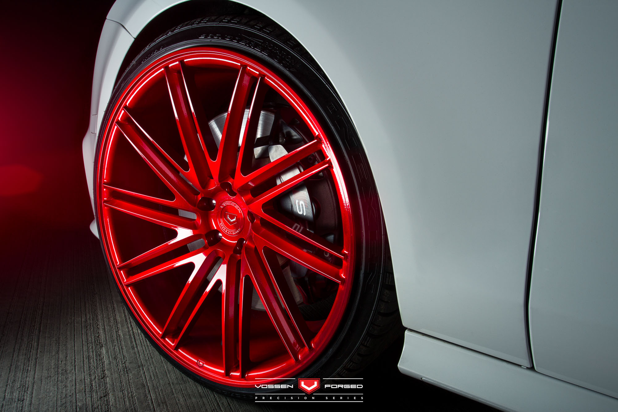 Audi S7 with 22 Inch Red Forged Vossen Rims - Photo by Vossen