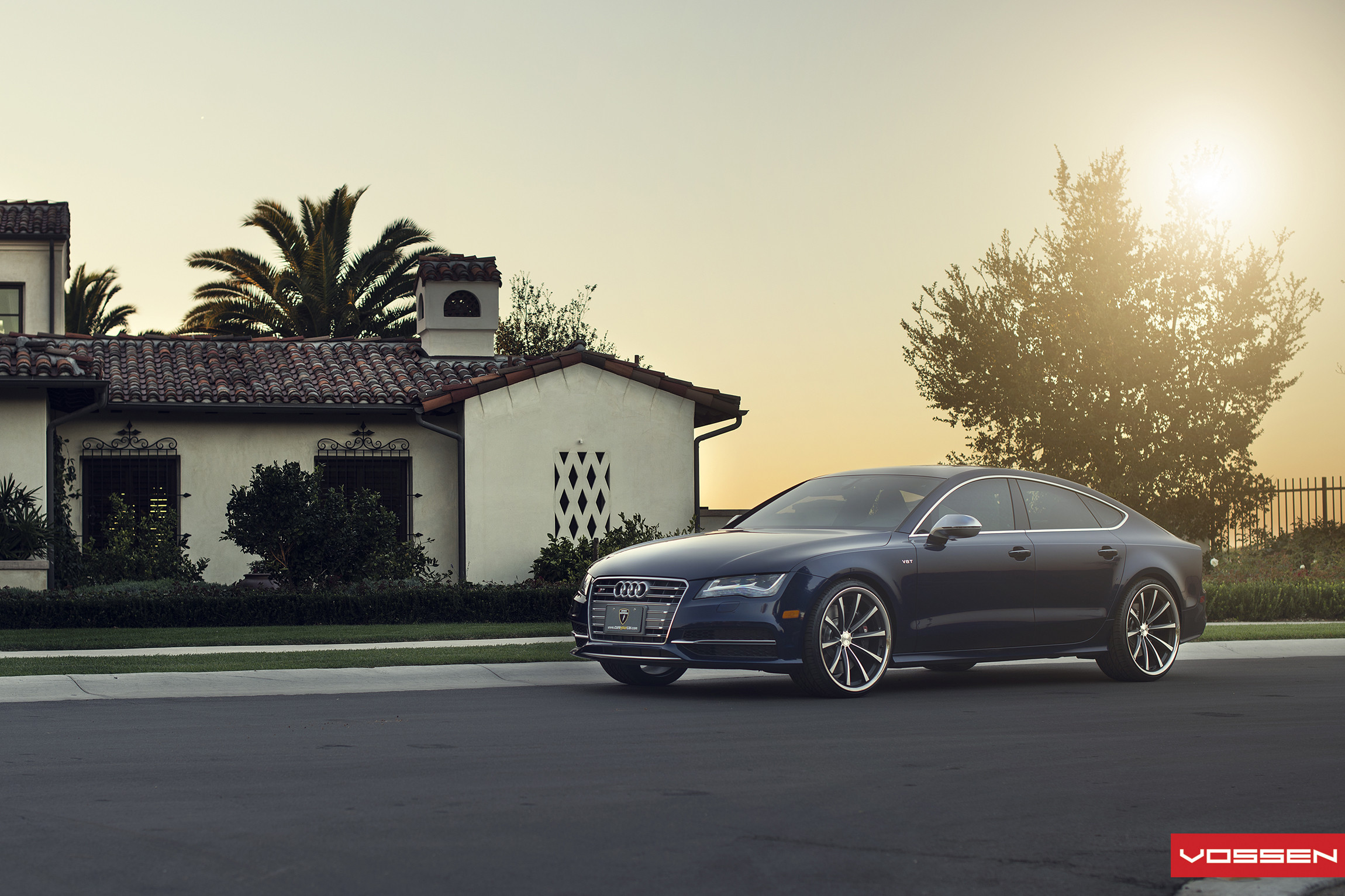 Front Bumper Cover on Dark Blue Audi S7 V8T - Photo by Vossen