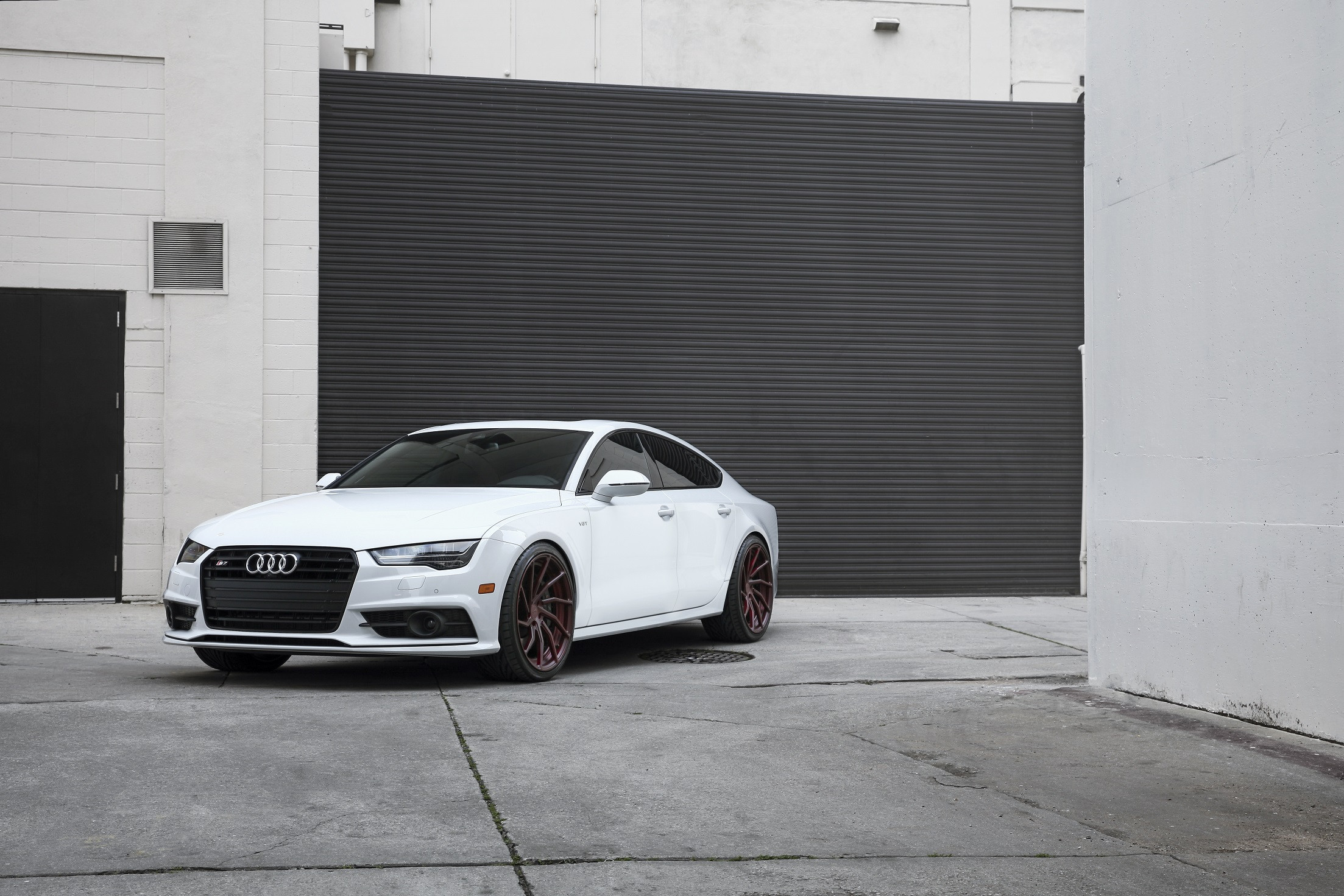 White Audi S7 with Dark Smoke Headlights - Photo by Niche