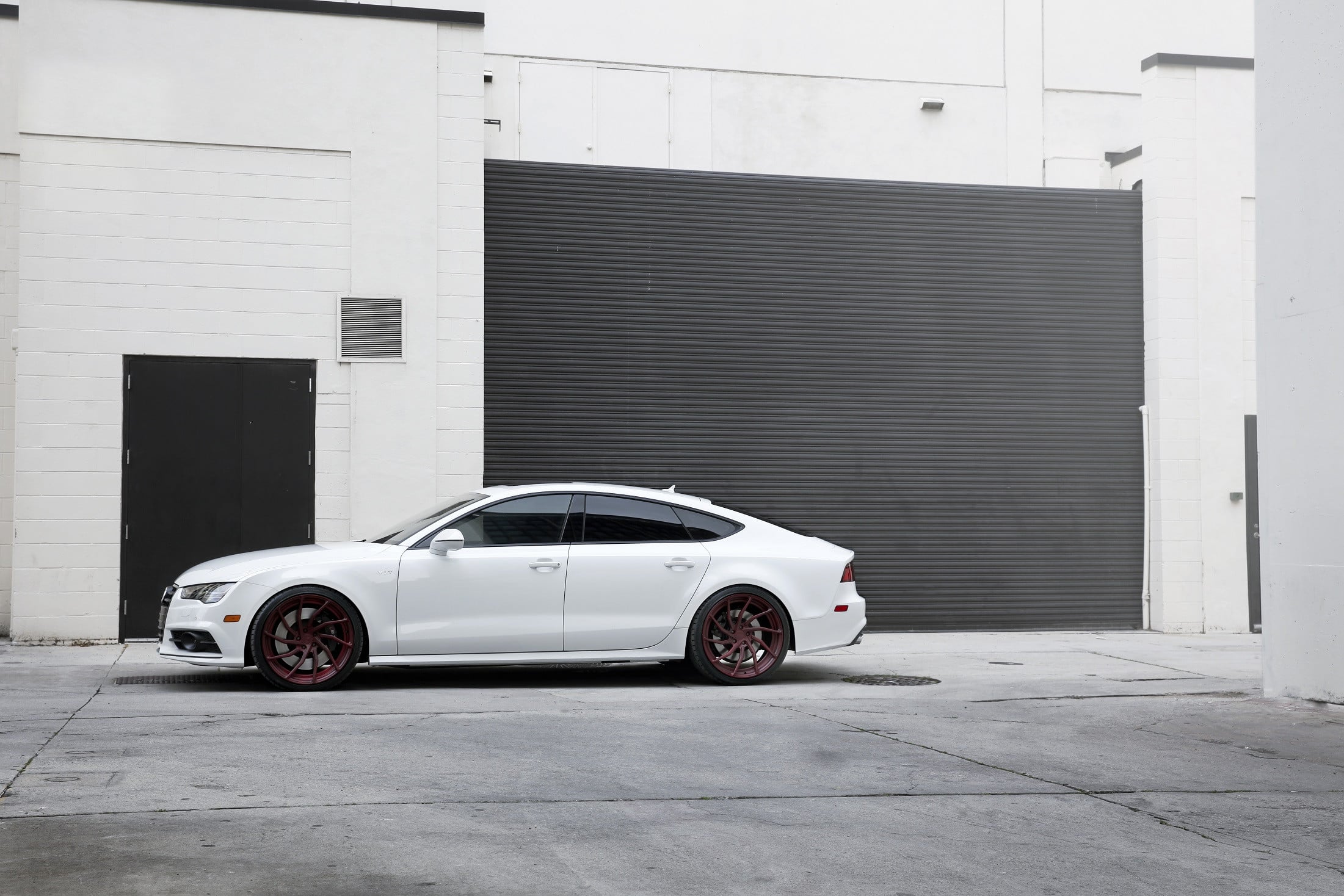 White Audi S7 with Forged Sacred Red Niche Rims - Photo by Niche