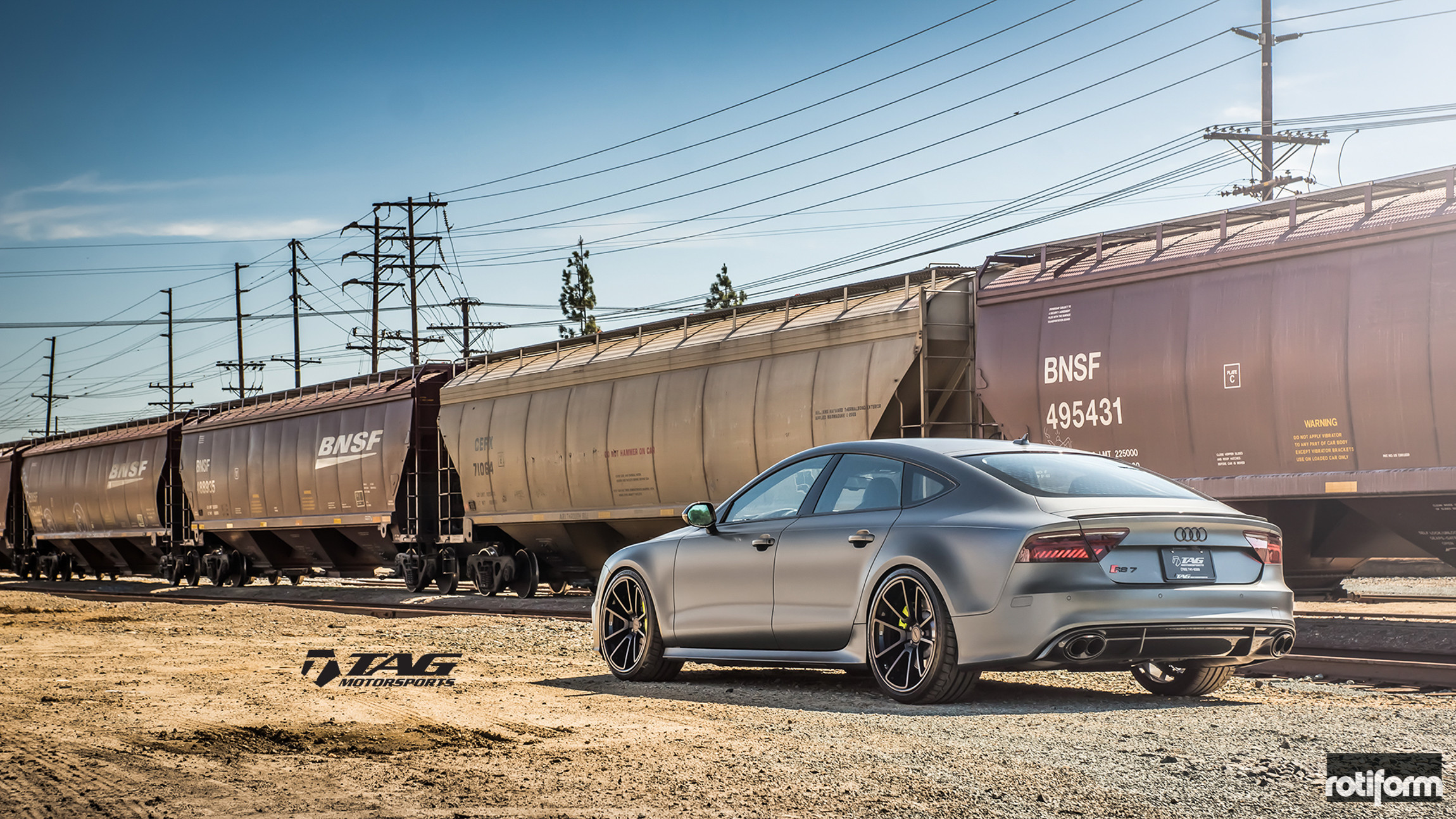 Aftermarket Rear Diffuser on Matte Gray Audi RS7 - Photo by Rotiform