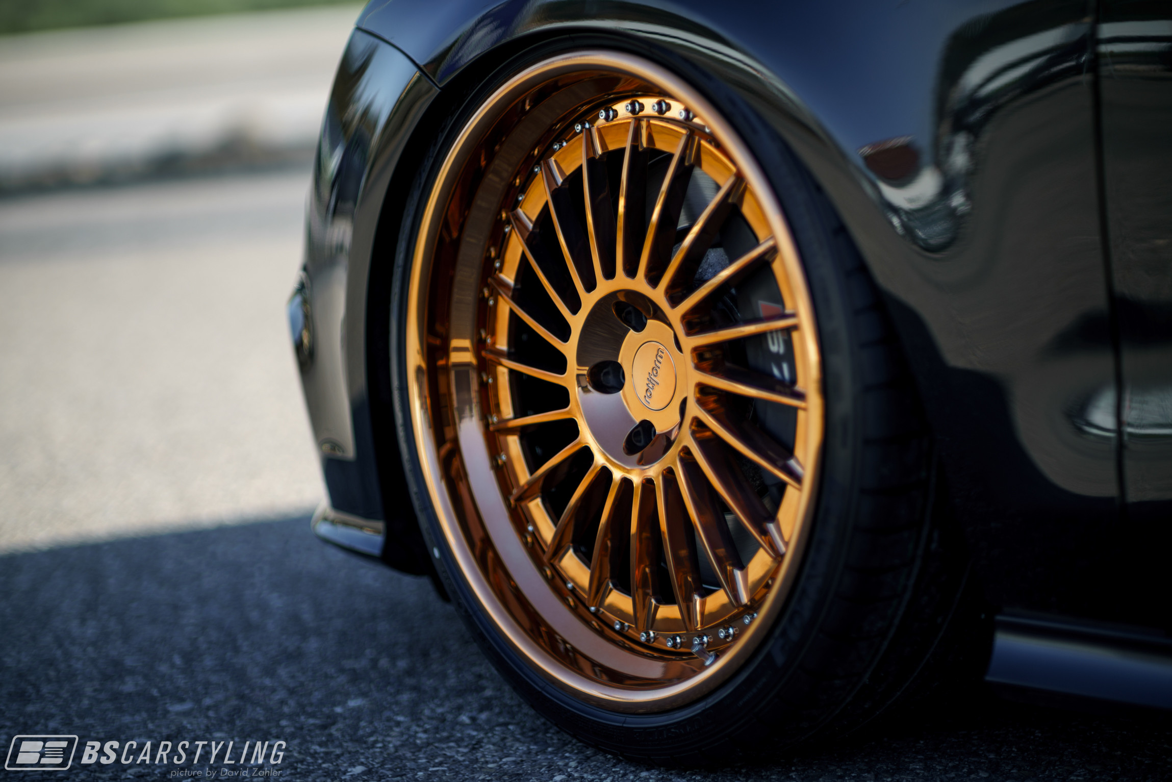 Black Audi S7 with Candy Copper Rotiform Wheels - Photo by Rotiform