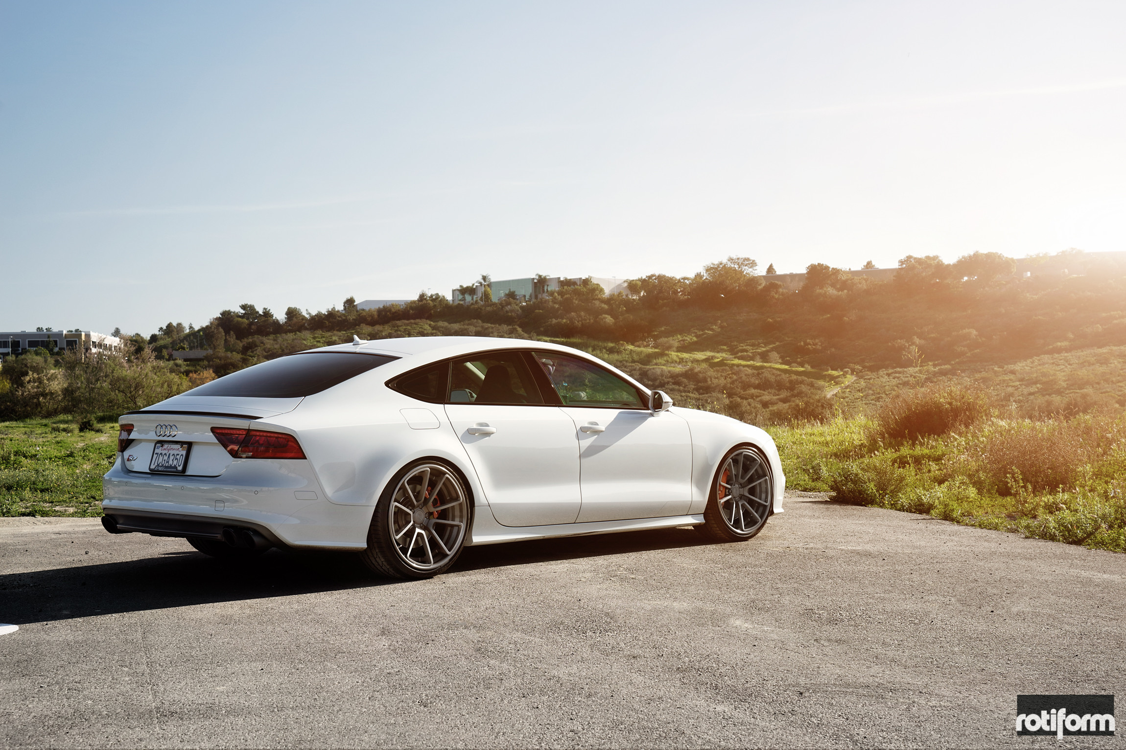Black Rear Lip Spoiler on White Audi S7 - Photo by Rotiform