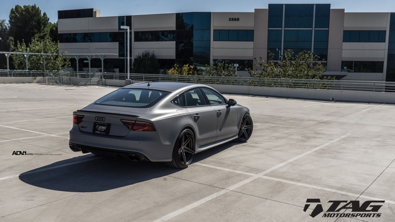 Factory Style Rear Spoiler on Gray Audi S7 - Photo by ADV.1