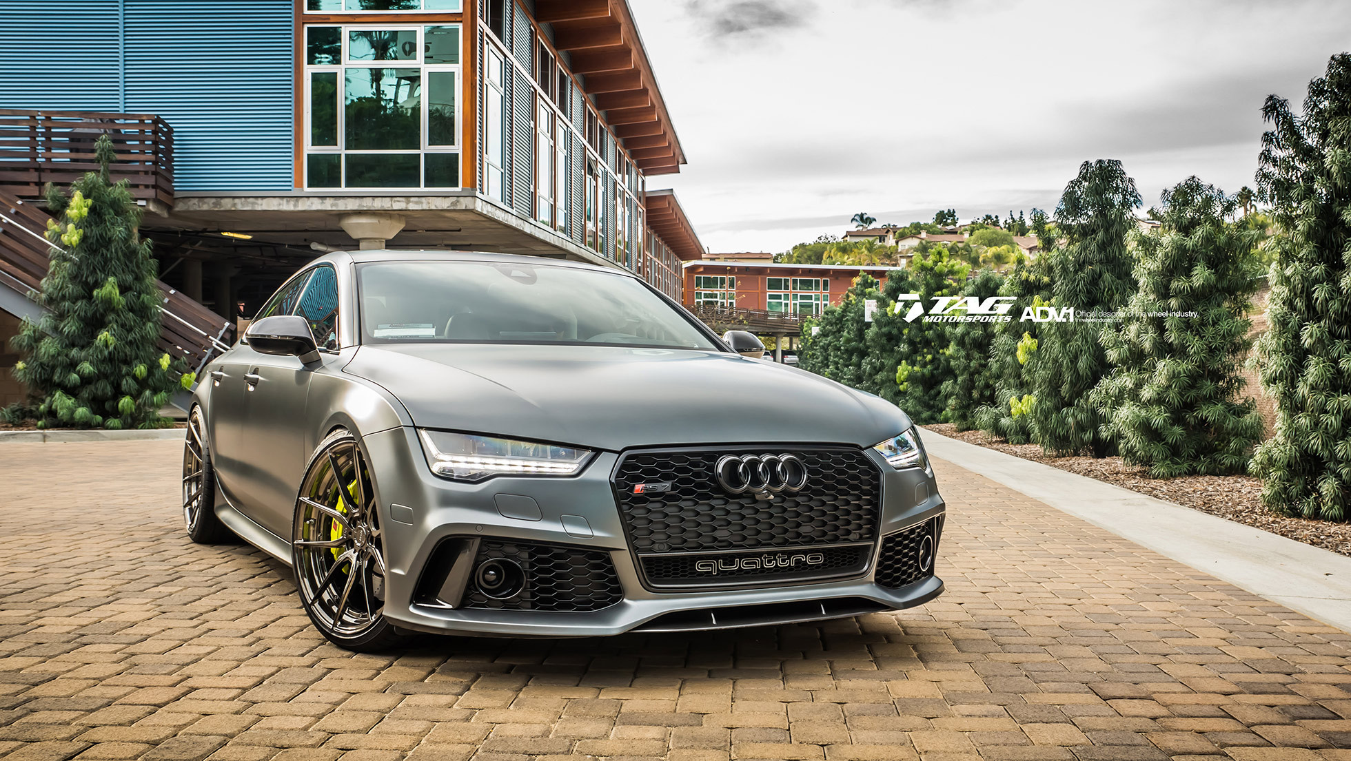 Matte Gray Audi RS7 with Custom LED Headlights - Photo by ADV.1