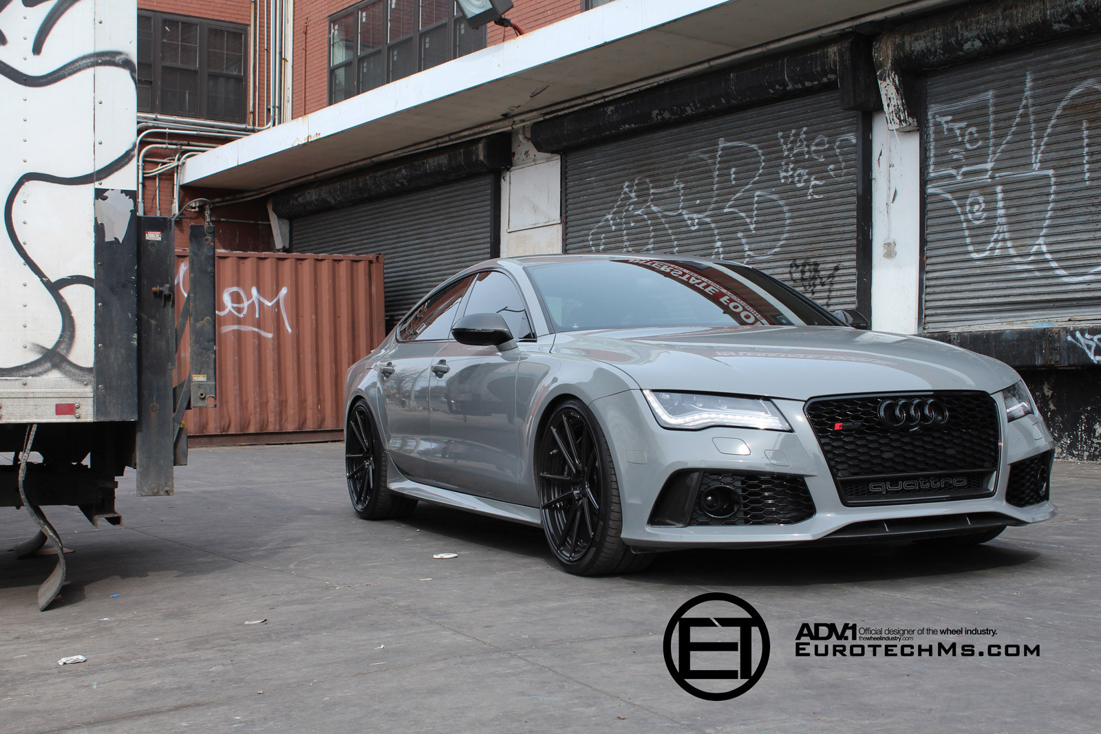 Gray Audi RS7 with Aftermarket LED Headlights - Photo by ADV.1