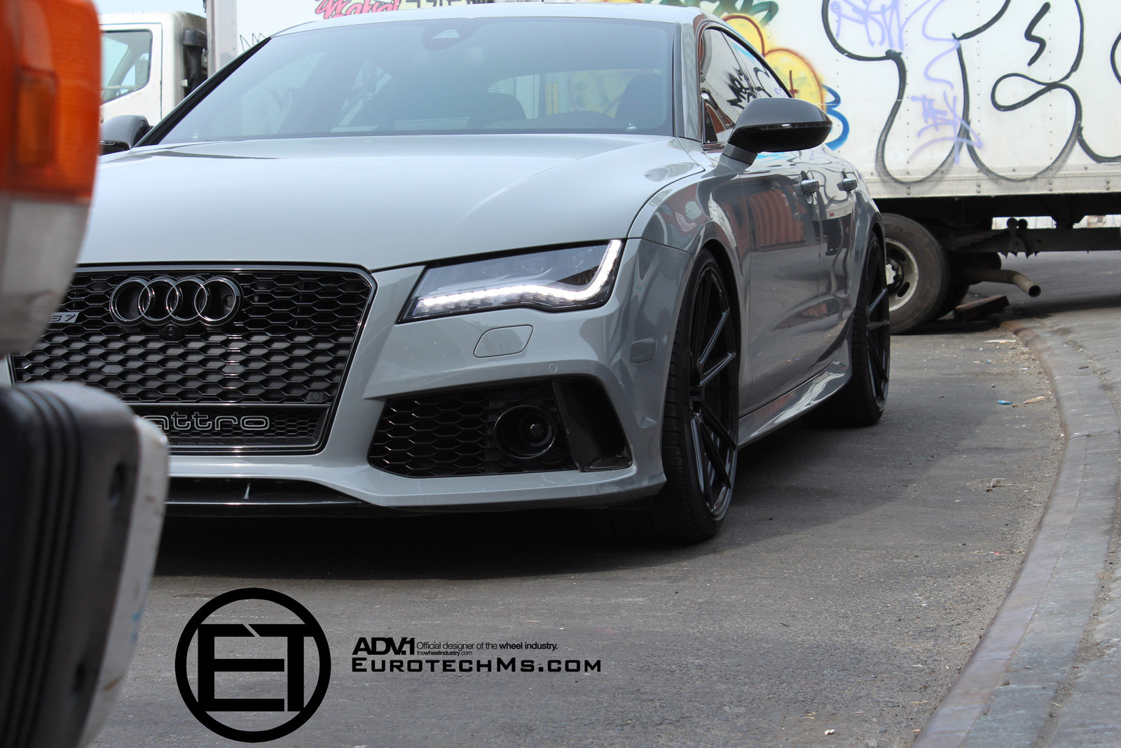 Fine Texture Bronze ADV Wheels on Gray Audi RS7 - Photo by ADV.1