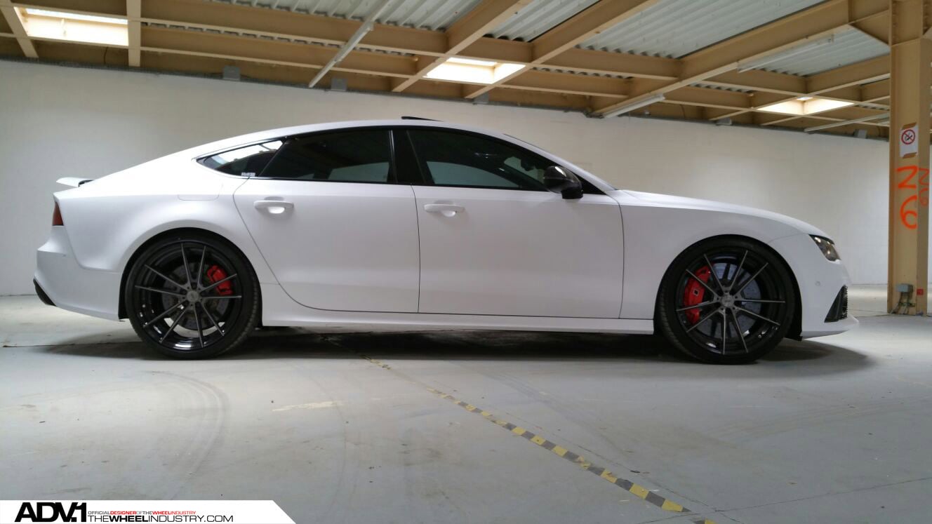Matte White Audi RS7 with Brushed Gunmetal ADV Wheels - Photo by ADV.1