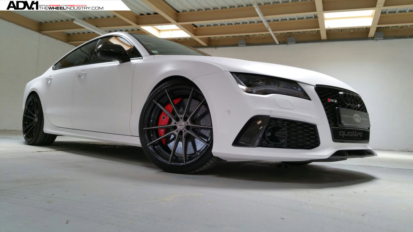 21 Inch ADV 5.2 Wheels on Matte White Audi RS7 - Photo by ADV.1