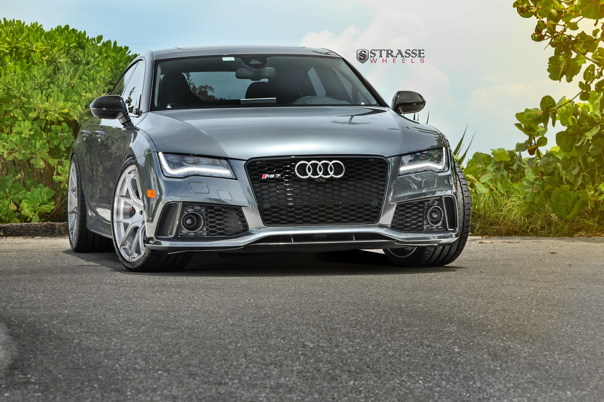 Front Bumper with Fog Lights on Gray Audi S7 - Photo by Strasse Forged