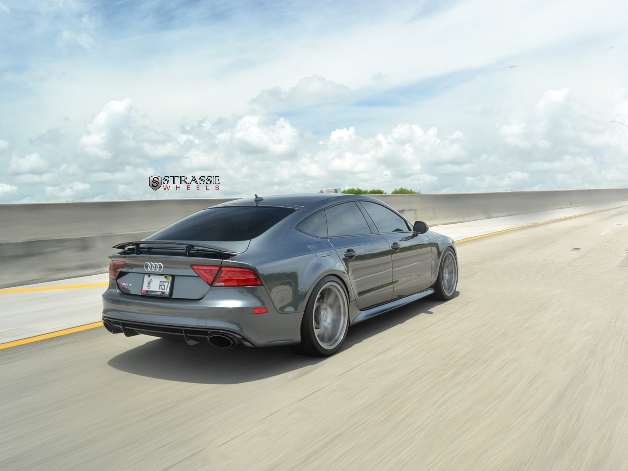Gray Audi S7 with Aftermarket Rear Spoiler - Photo by Strasse Forged