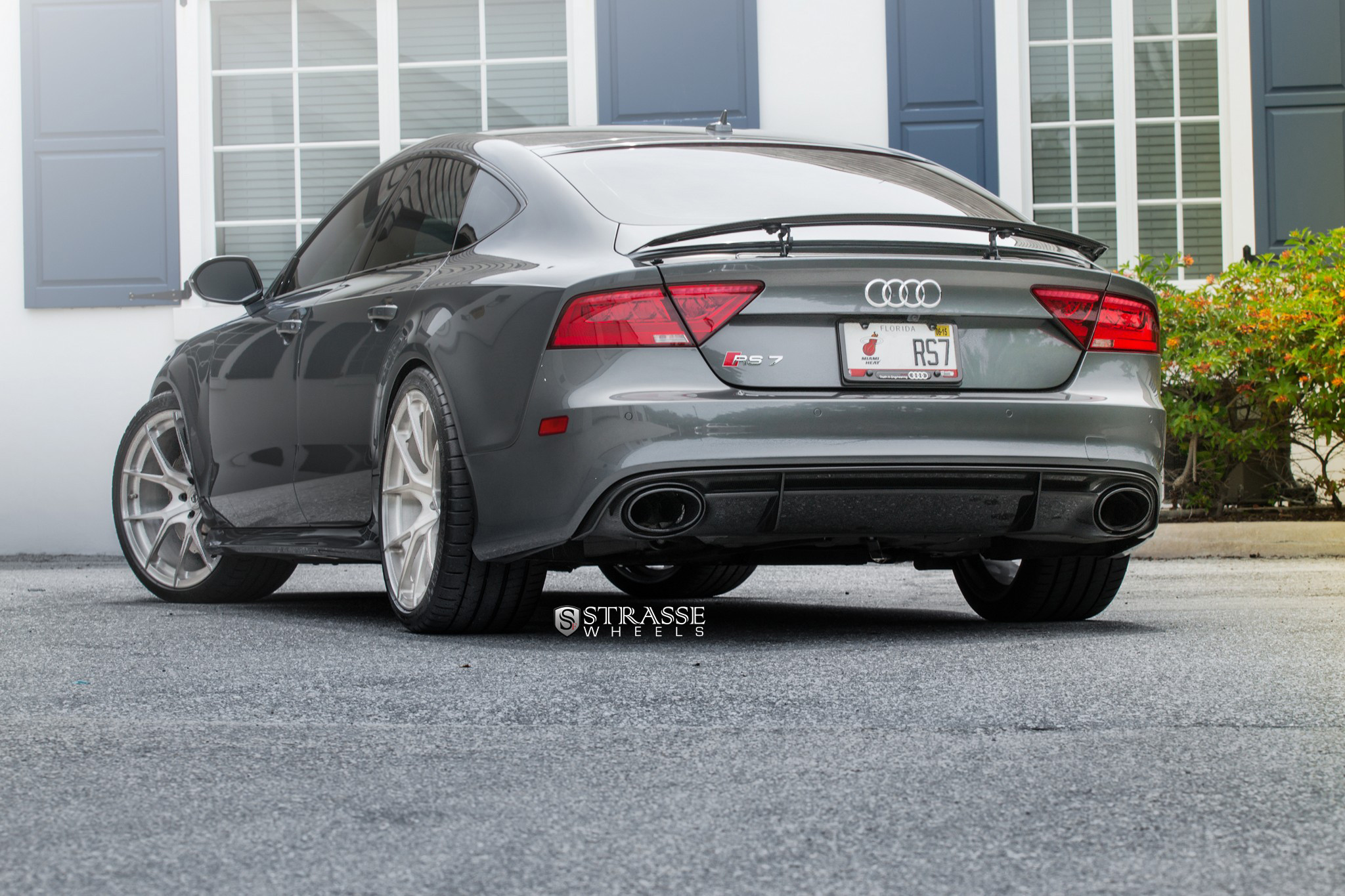 Chrome Strasse Wheels on Custom Gray Audi S7 - Photo by Strasse Forged