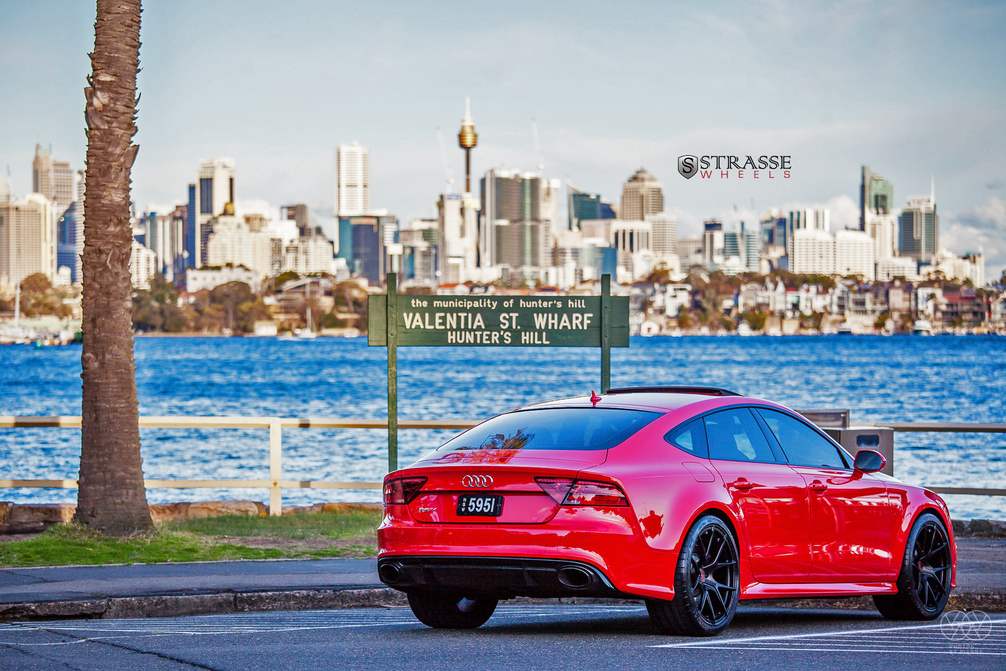 Red Audi S7 with Aftermarket Rear Spoiler - Photo by Strasse Forged