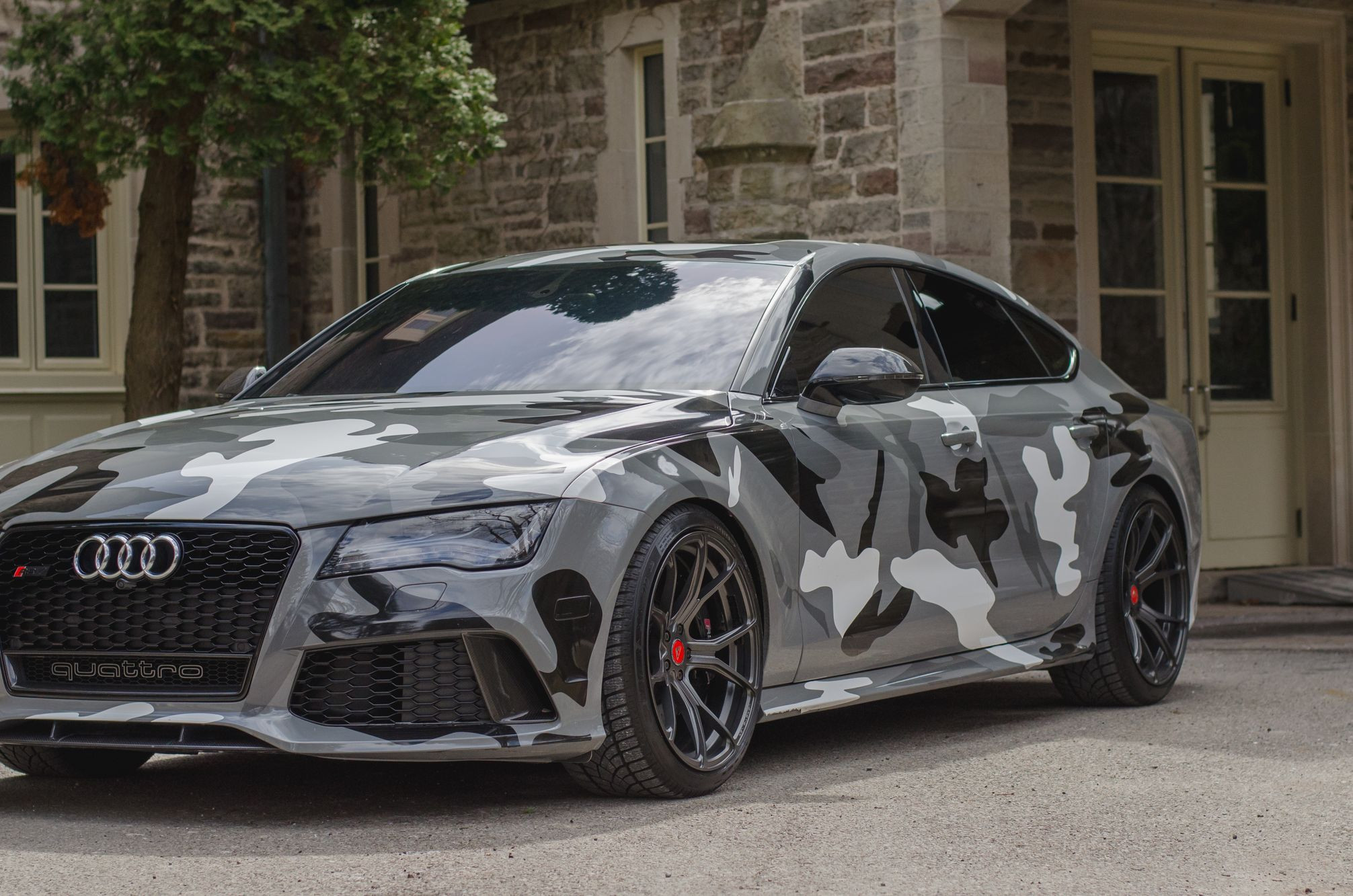 Camo Audi S7 Quattro with Dark Smoke Headlights - Photo by Vorstiner