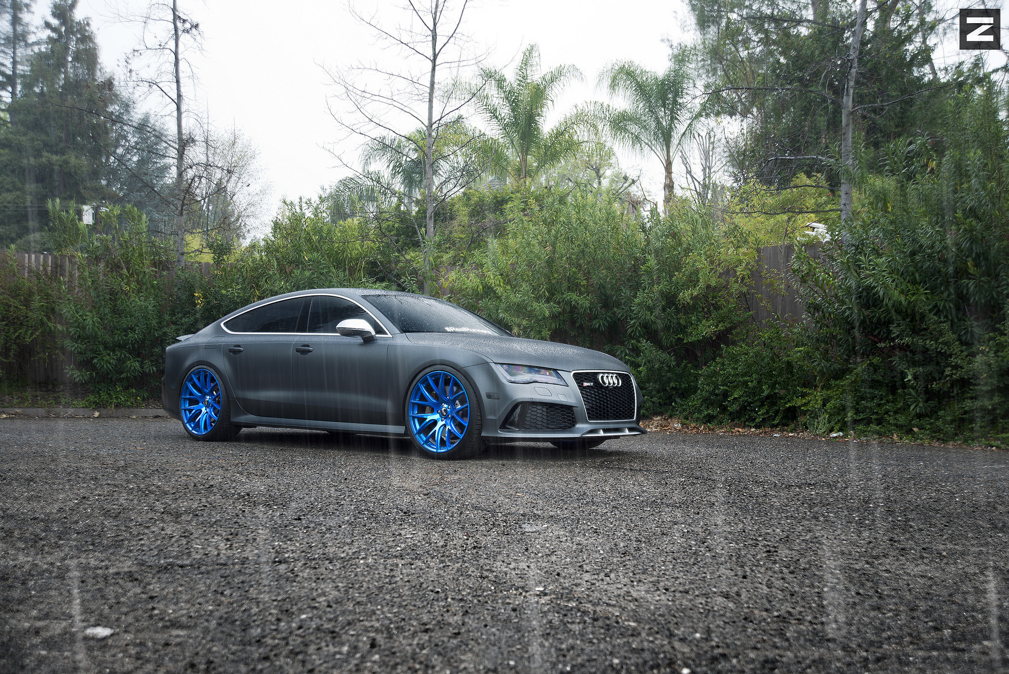 Custom Gray Audi S7 Side Skirts - Photo by Zito Wheels