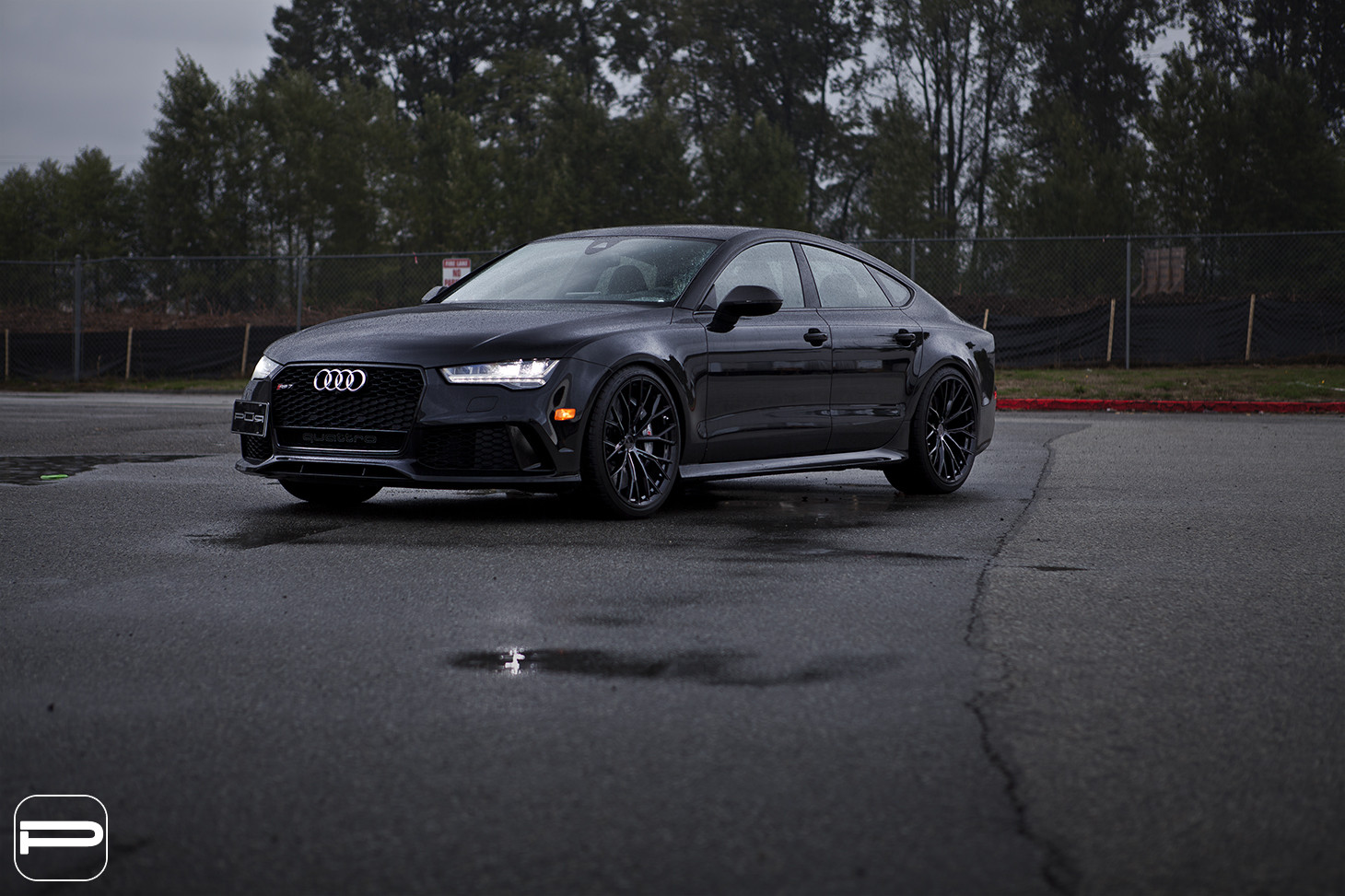 Crystal Clear Headlights on Black Audi S7 - Photo by PUR Wheels