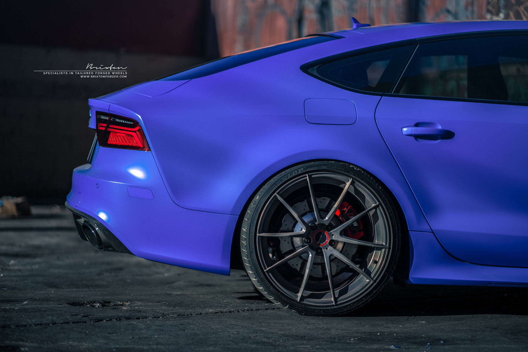 Brixton Forged Wheels on Matte Blue Audi S7 - Photo by Brixton Forged Wheels