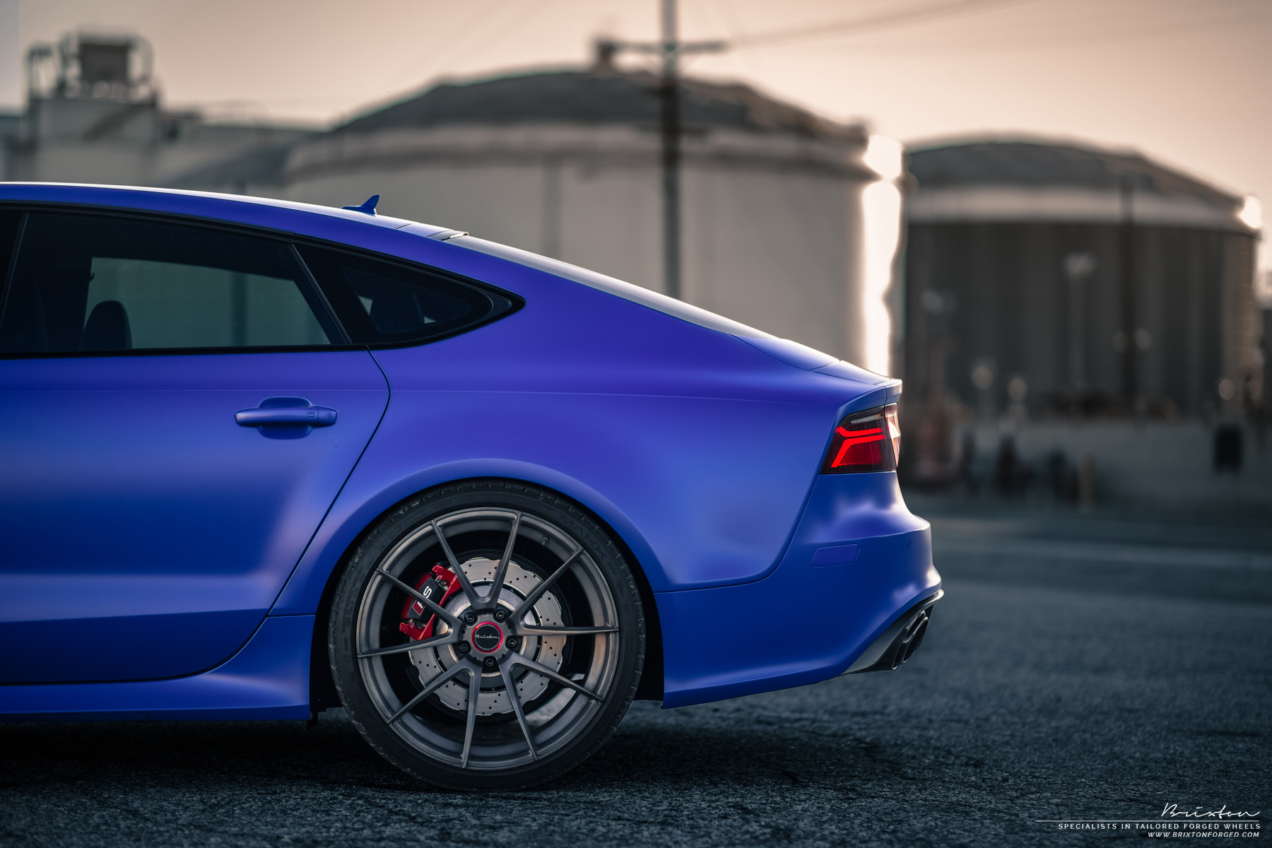 Matte Blue Audi S7 with Custom Brixton Wheels - Photo by Brixton Forged Wheels