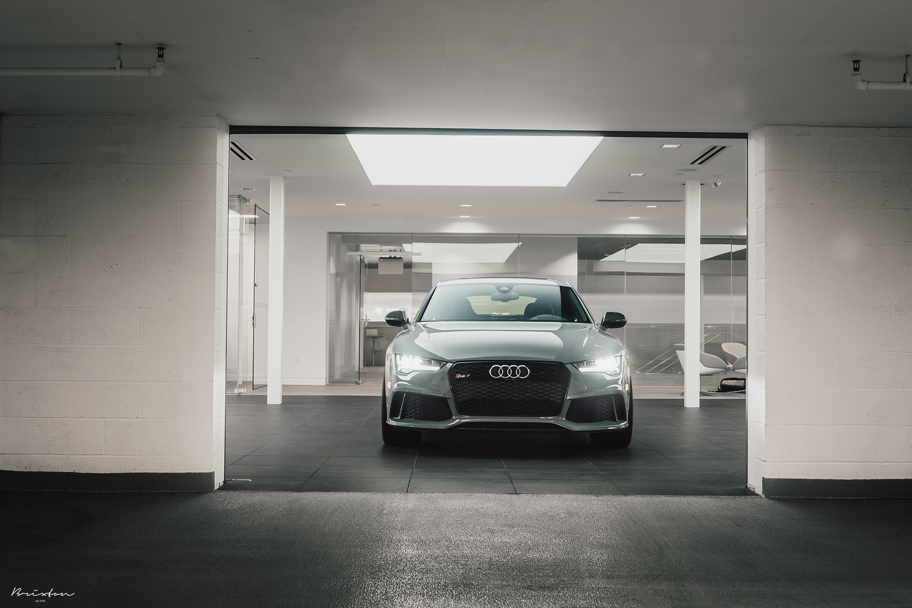 Aftermarket Front Bumper on Gray Audi S7 - Photo by Brixton Forged Wheels