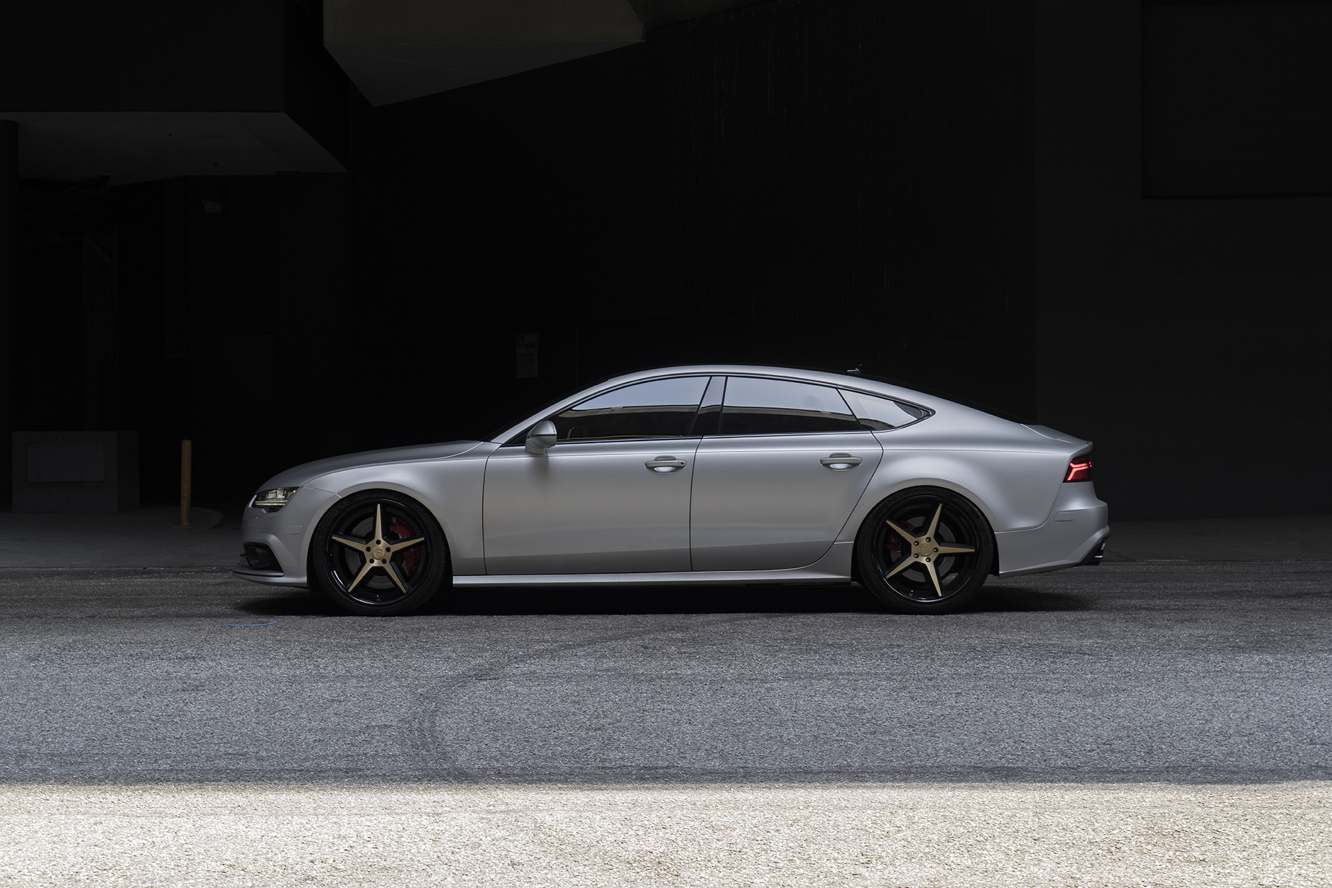 Matte Silver Audi S7 Side Skirts - Photo by Forgiato