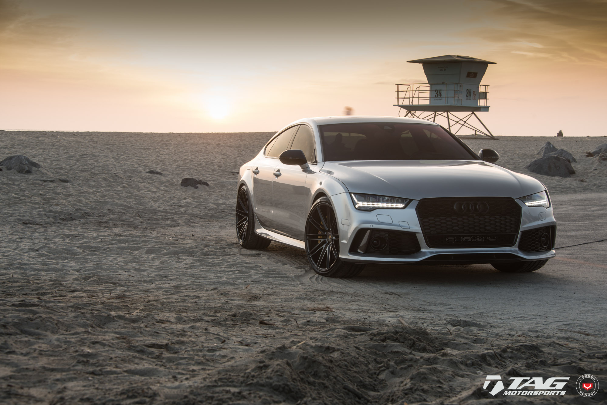 Custom LED Headlights on Audi S7 - Photo by Vossen
