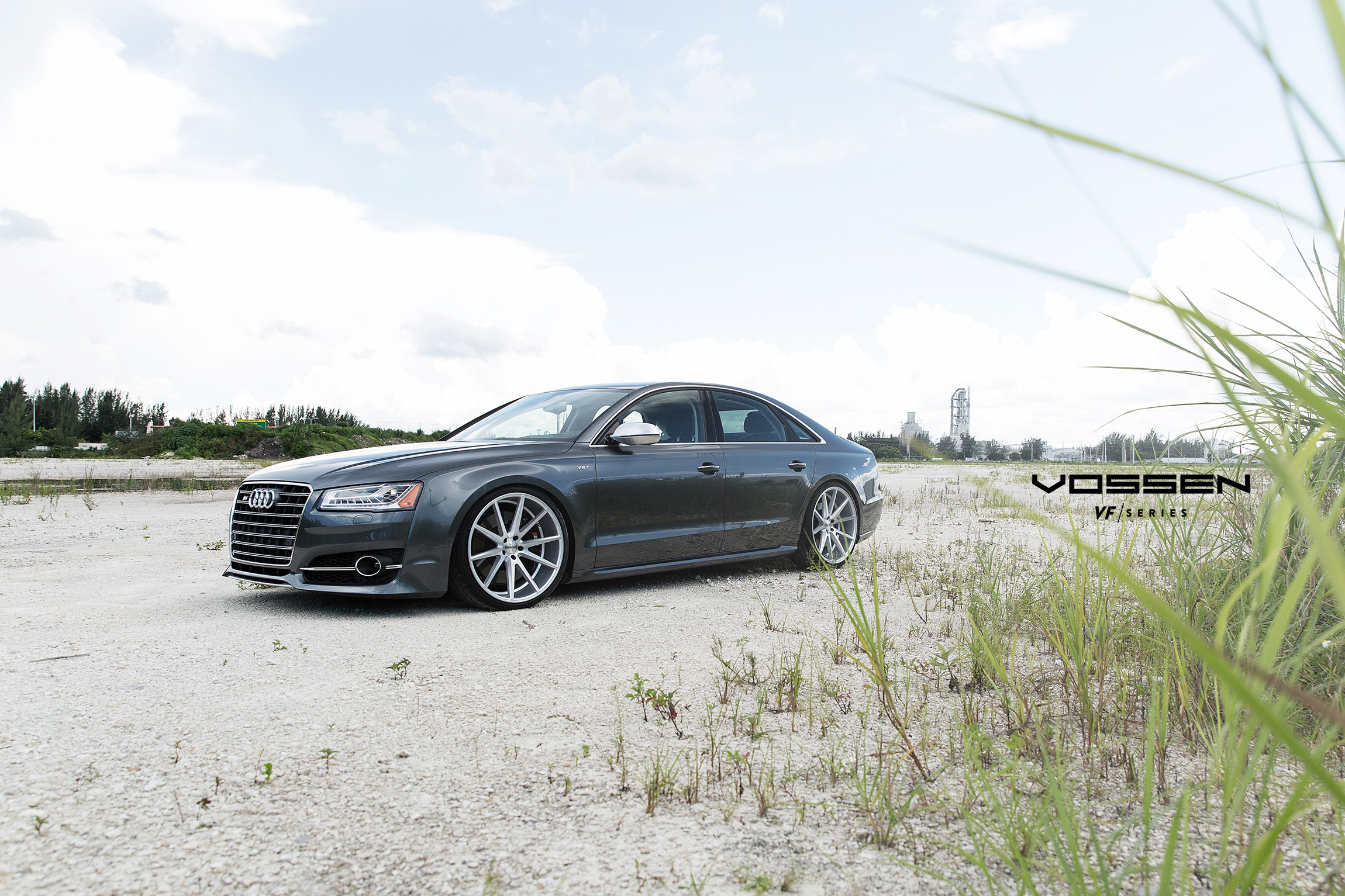 Custom Chrome Vossen Rims on Gloss Black Audi S8 - Photo by Vossen