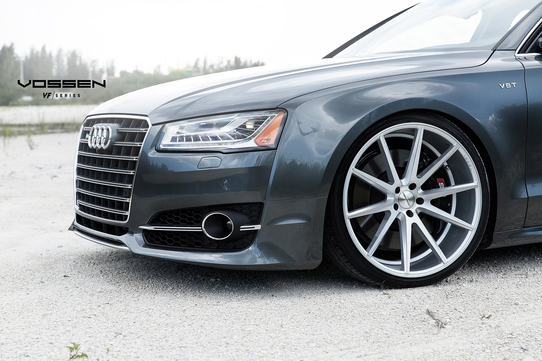Chrome VFS Vossen Rims on Gloss Black Audi S8 - Photo by Vossen
