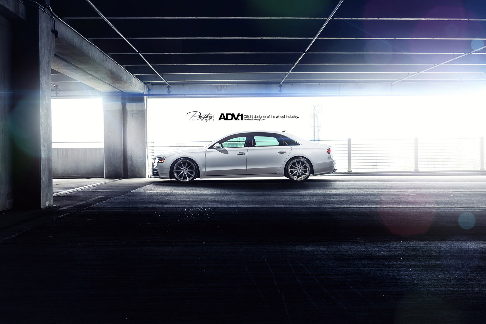 Custom ADV1 Wheels on White Audi S8 - Photo by ADV.1