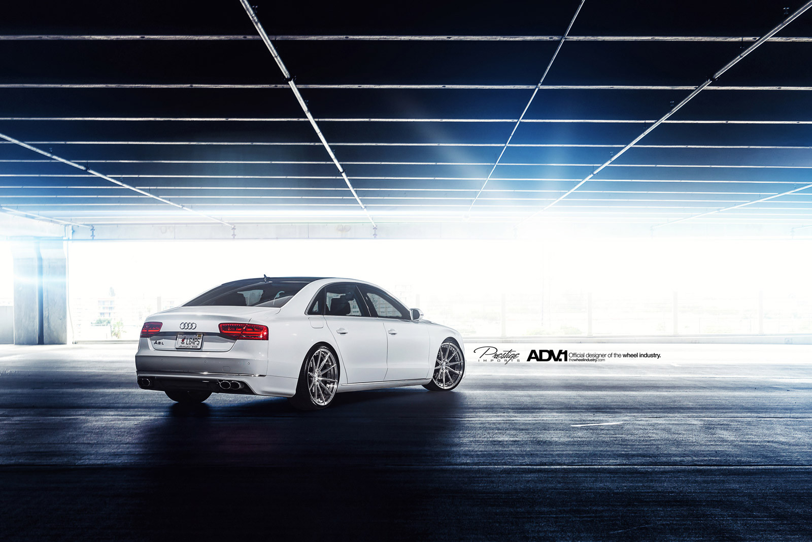White Audi S8 Rear Bumper Cover - Photo by ADV.1