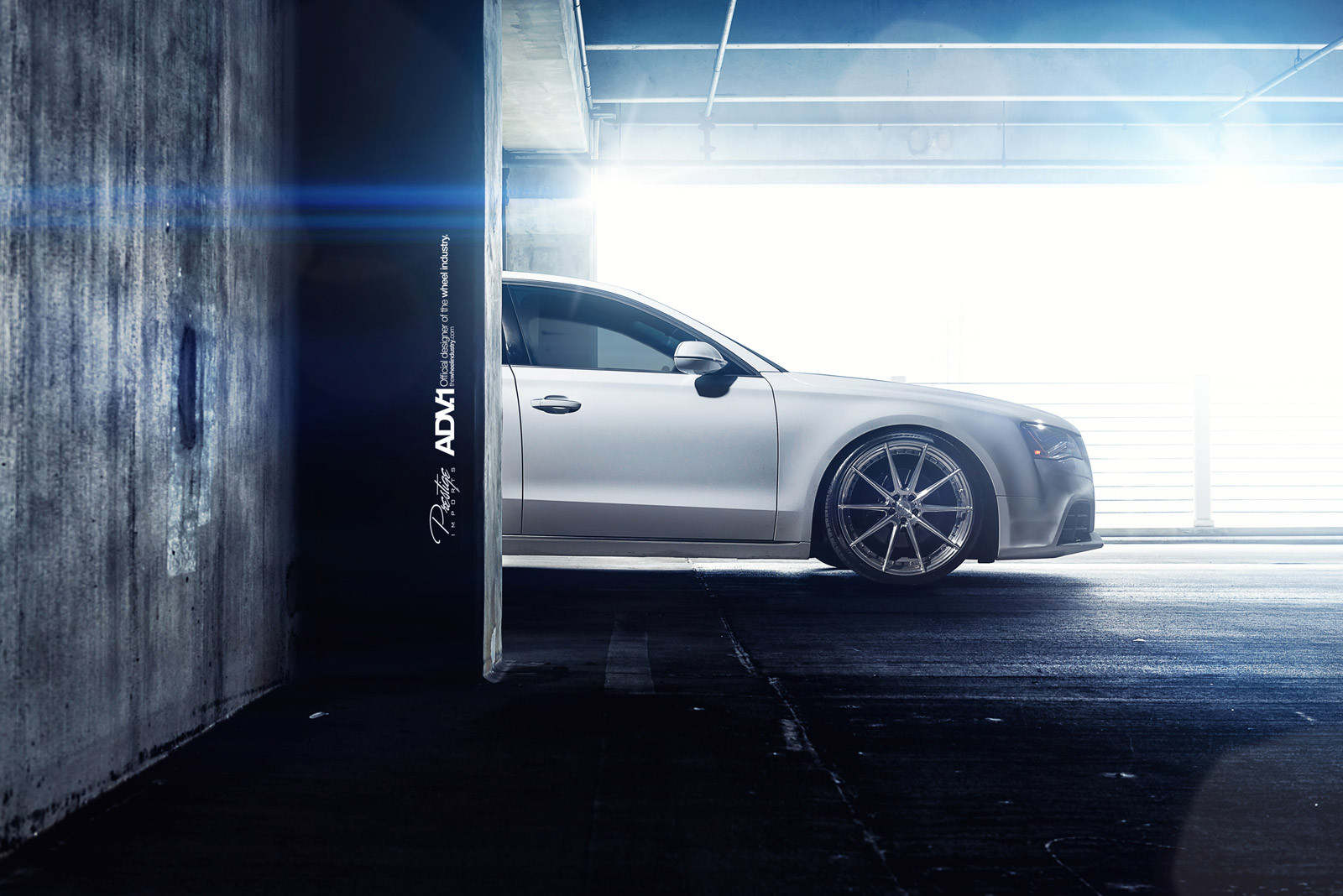 Matte Silver ADV1 Rims on White Audi S8 - Photo by ADV.1