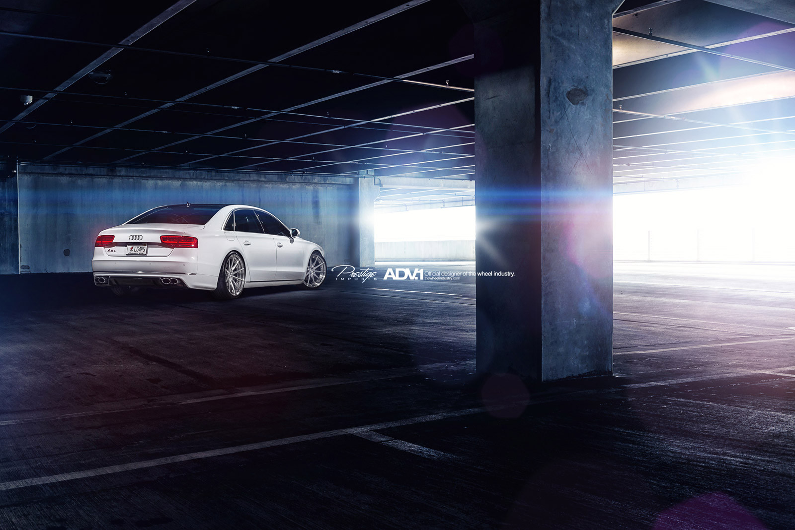 White Audi S8 with Custom Matte Silver ADV1 Wheels - Photo by ADV.1