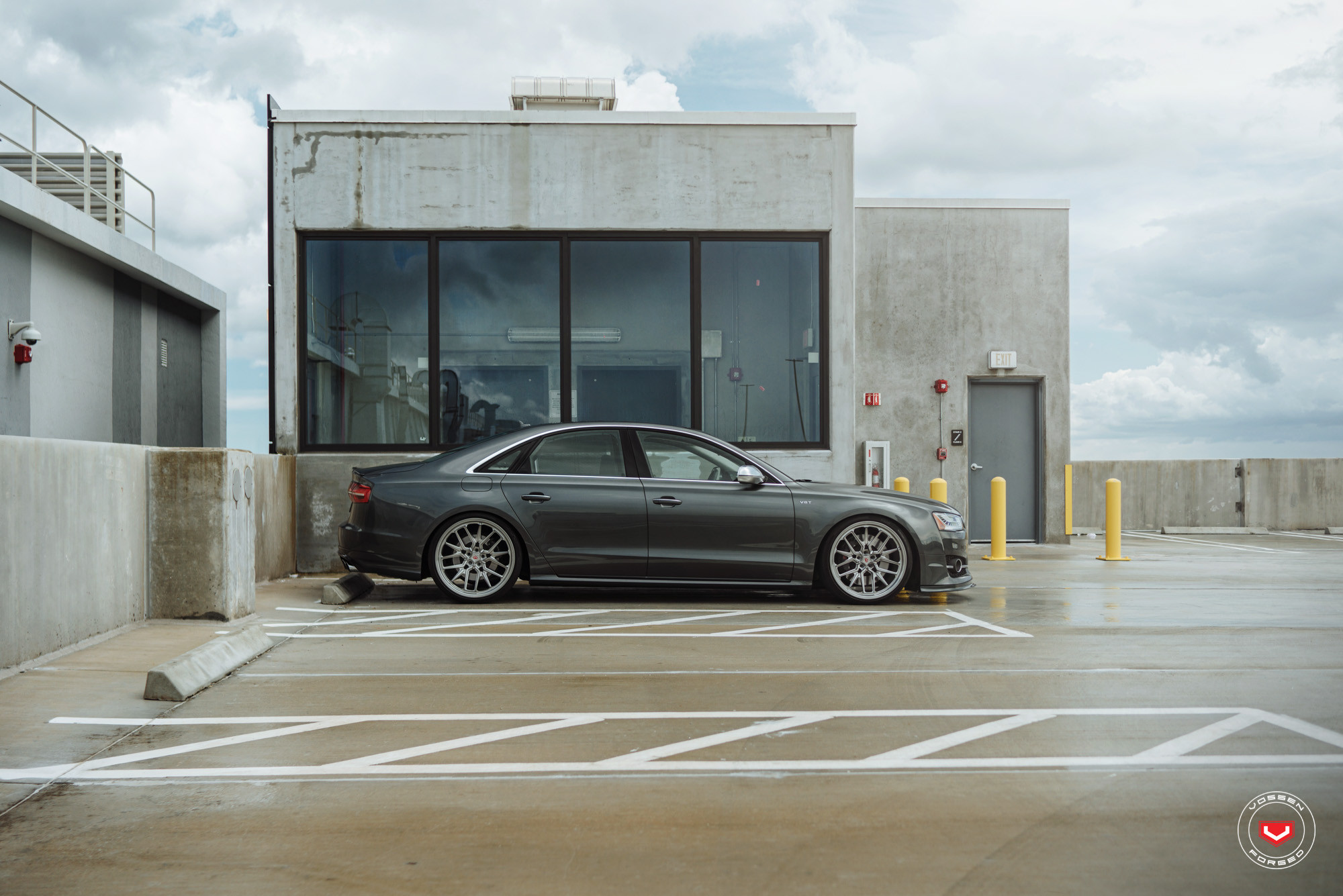 Forged Vossen Wheels on Custom Black Audi S8 - Photo by Vossen