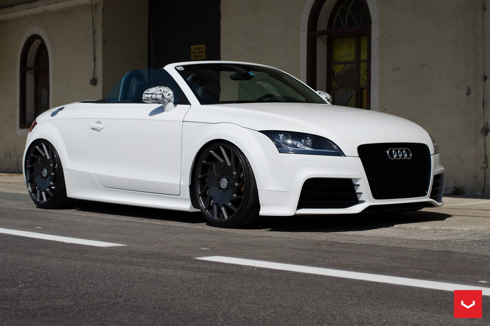 White Audi TT with Custom Front Lip - Photo by Vossen