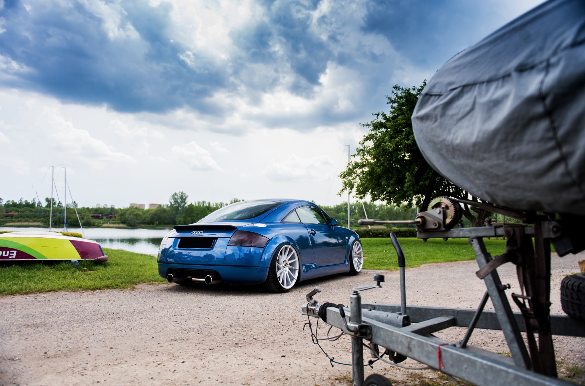 Blue Audi TT with Custom Style Rear Spoiler - Photo by JR Wheels