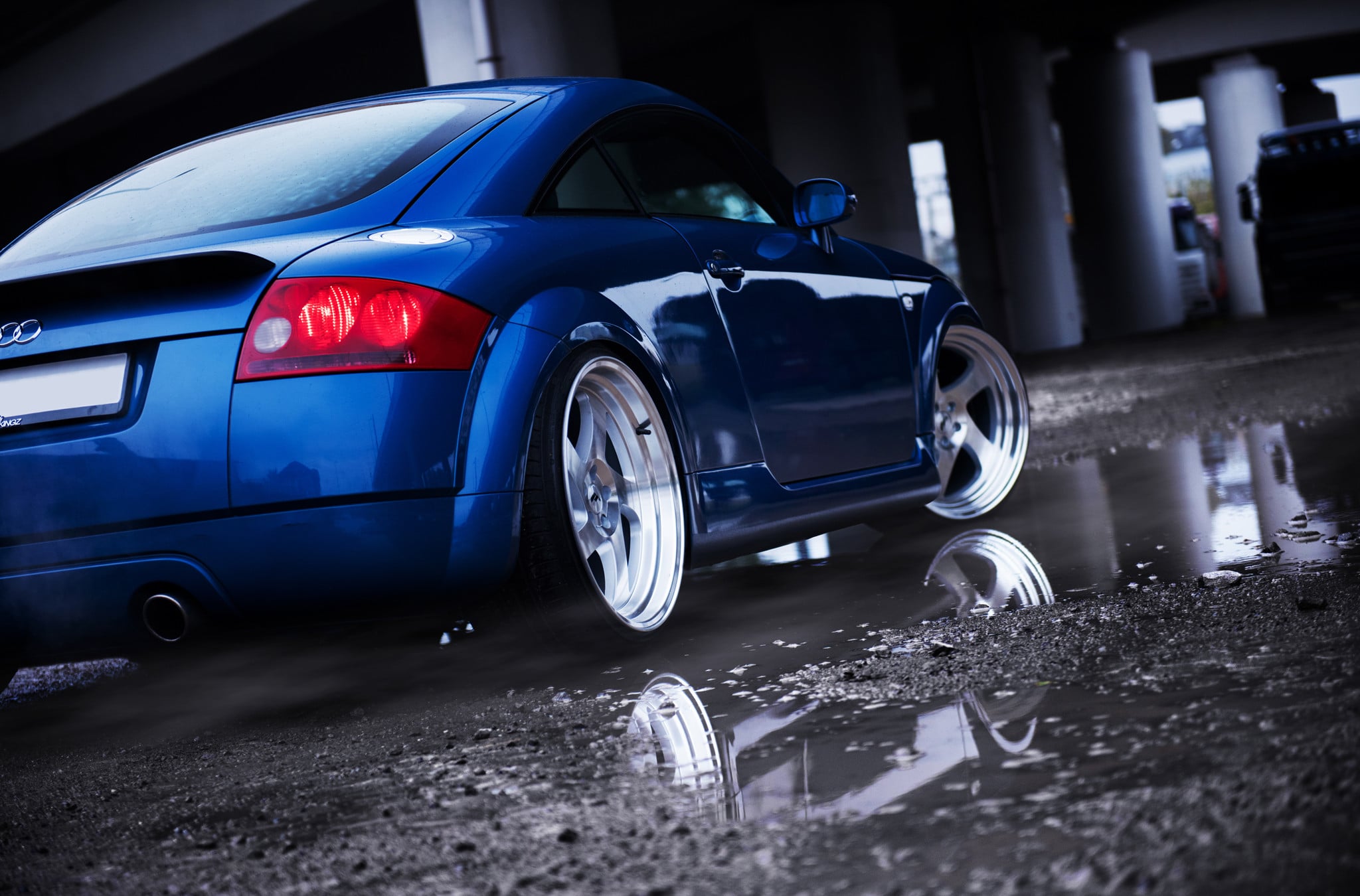 Custom Blue Audi TT Rear Diffuser - Photo by JR Wheels