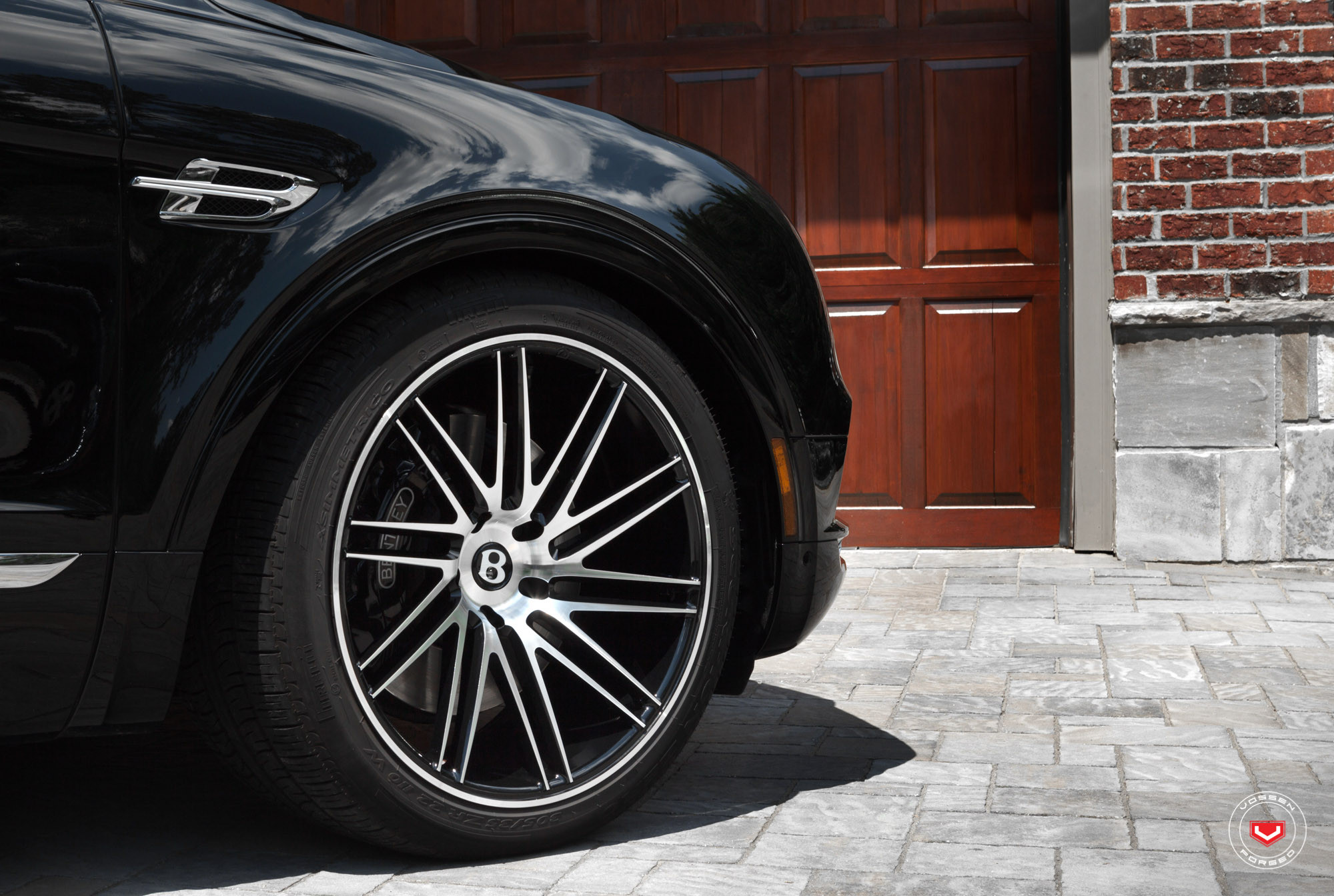 Chrome Forged Vossen Rims on Black Bentley Bentayga - Photo by Vossen