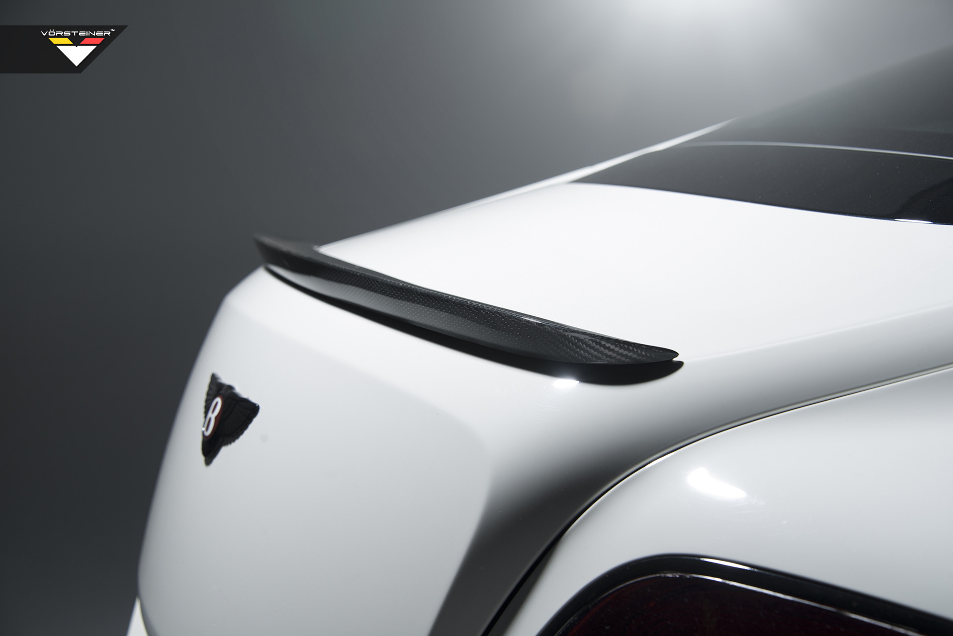 White Bentley Continental with Aftermarket Lip Spoiler - Photo by Vorstiner