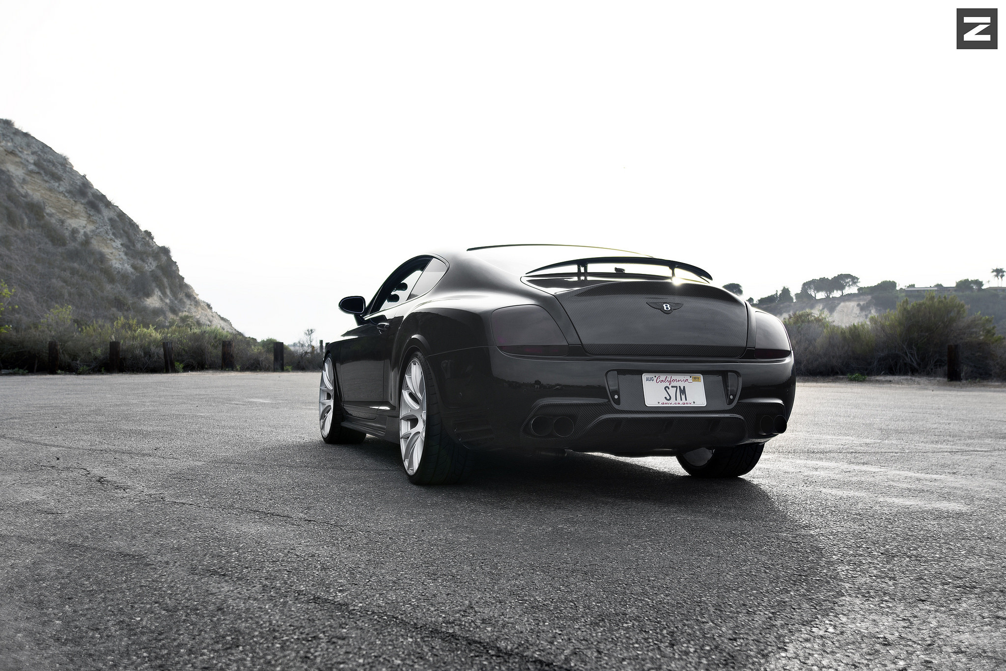 Custom Style Rear Spoiler on Black Bentley Continental - Photo by Zito Wheels