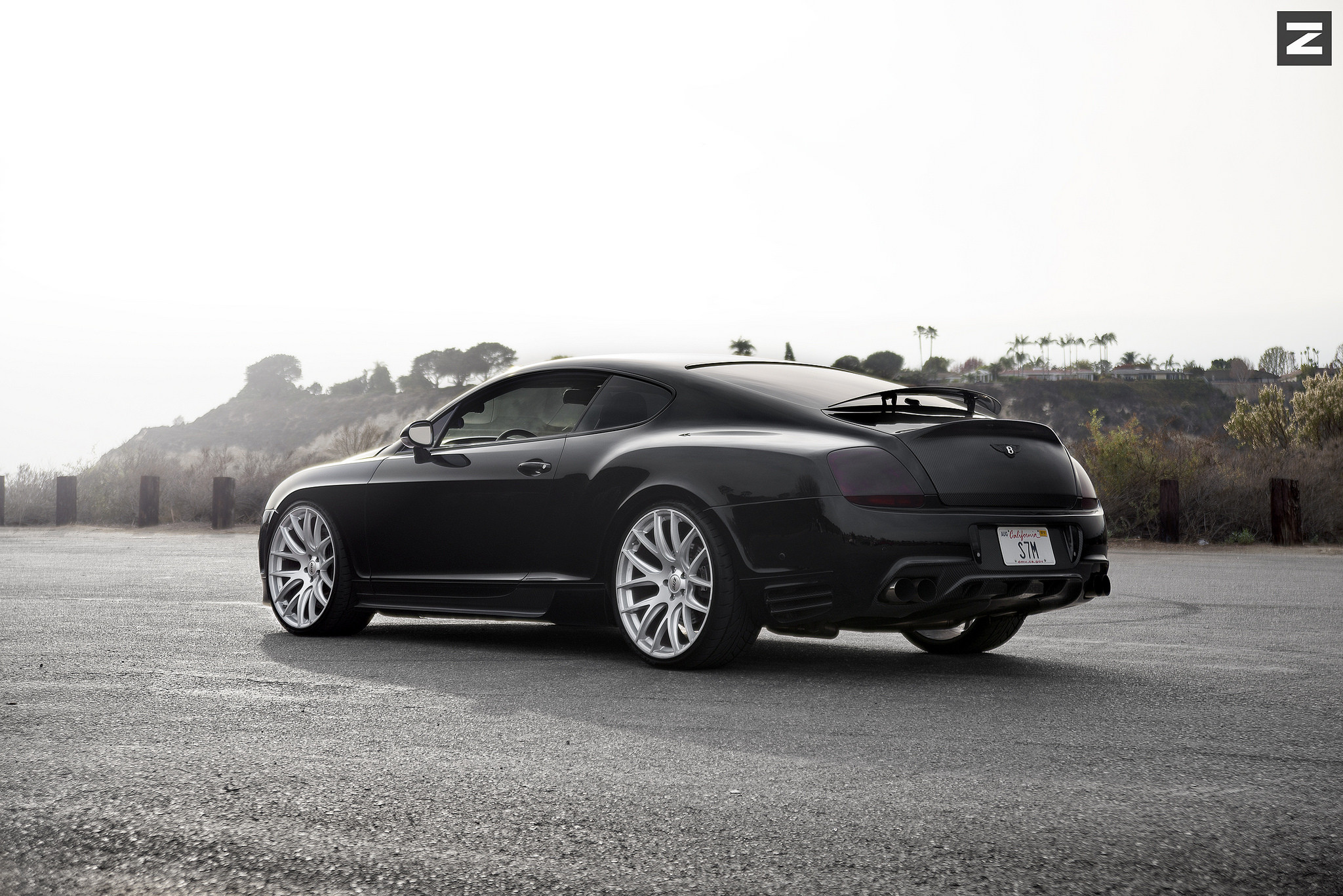 Black Bentley Continental with Carbon Fiber Rear Diffuser - Photo by Zito Wheels