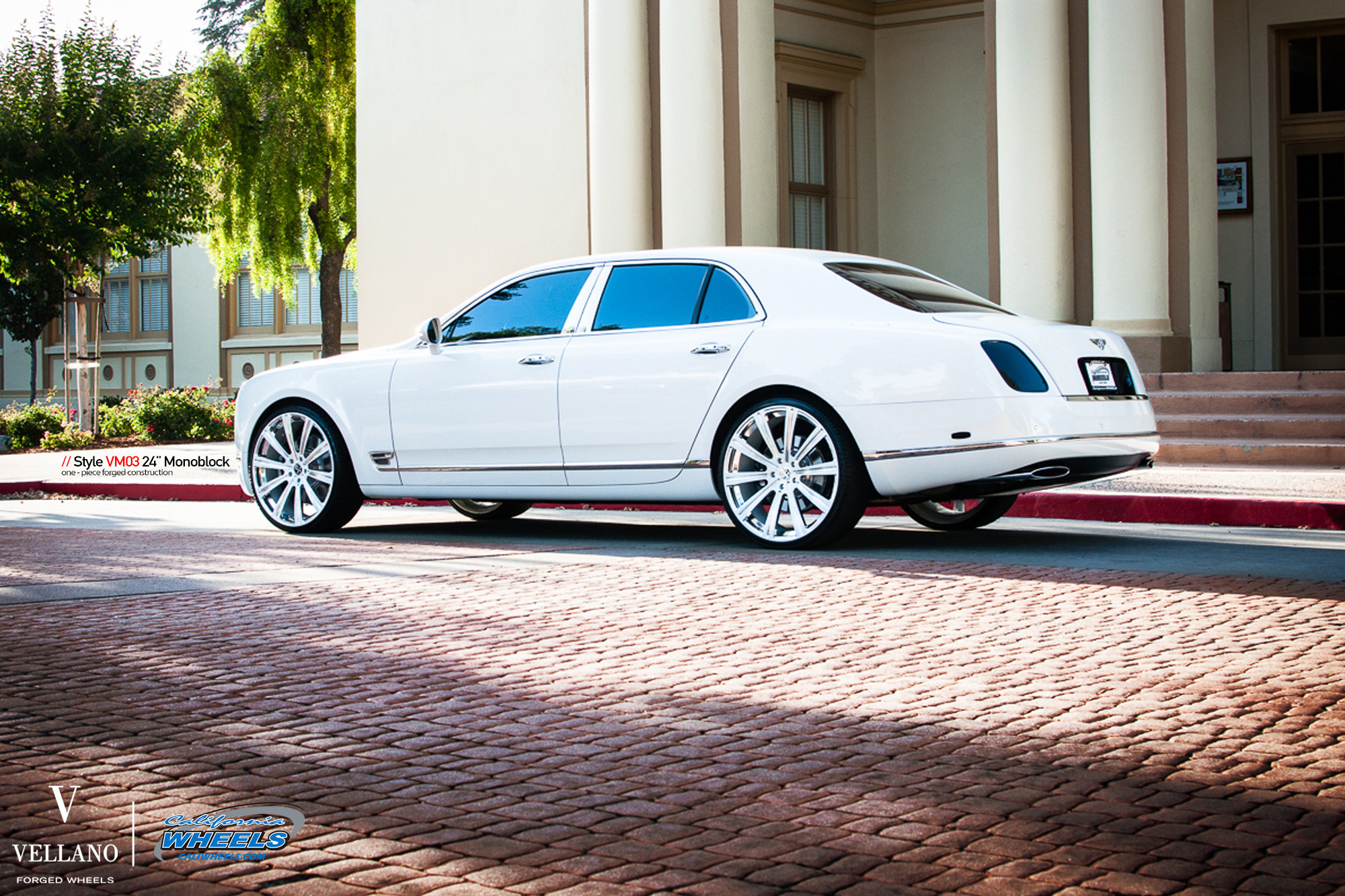Custom White Bently Mulsanne Rear Diffuser - Photo by Vellano