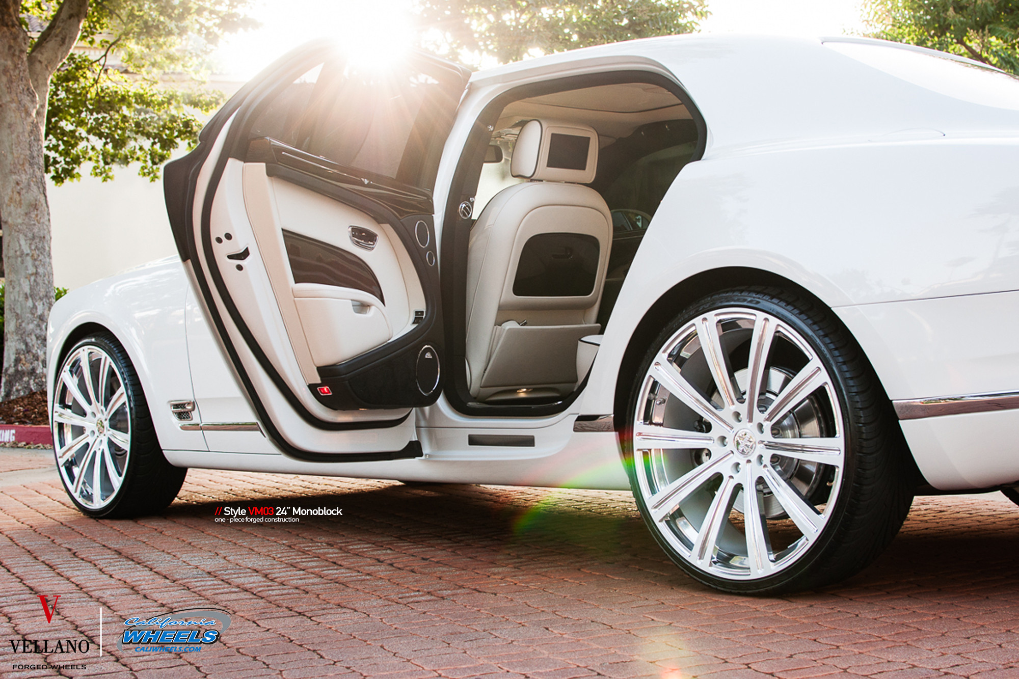 White Bently Mulsanne with Forged Vellano Wheels - Photo by Vellano