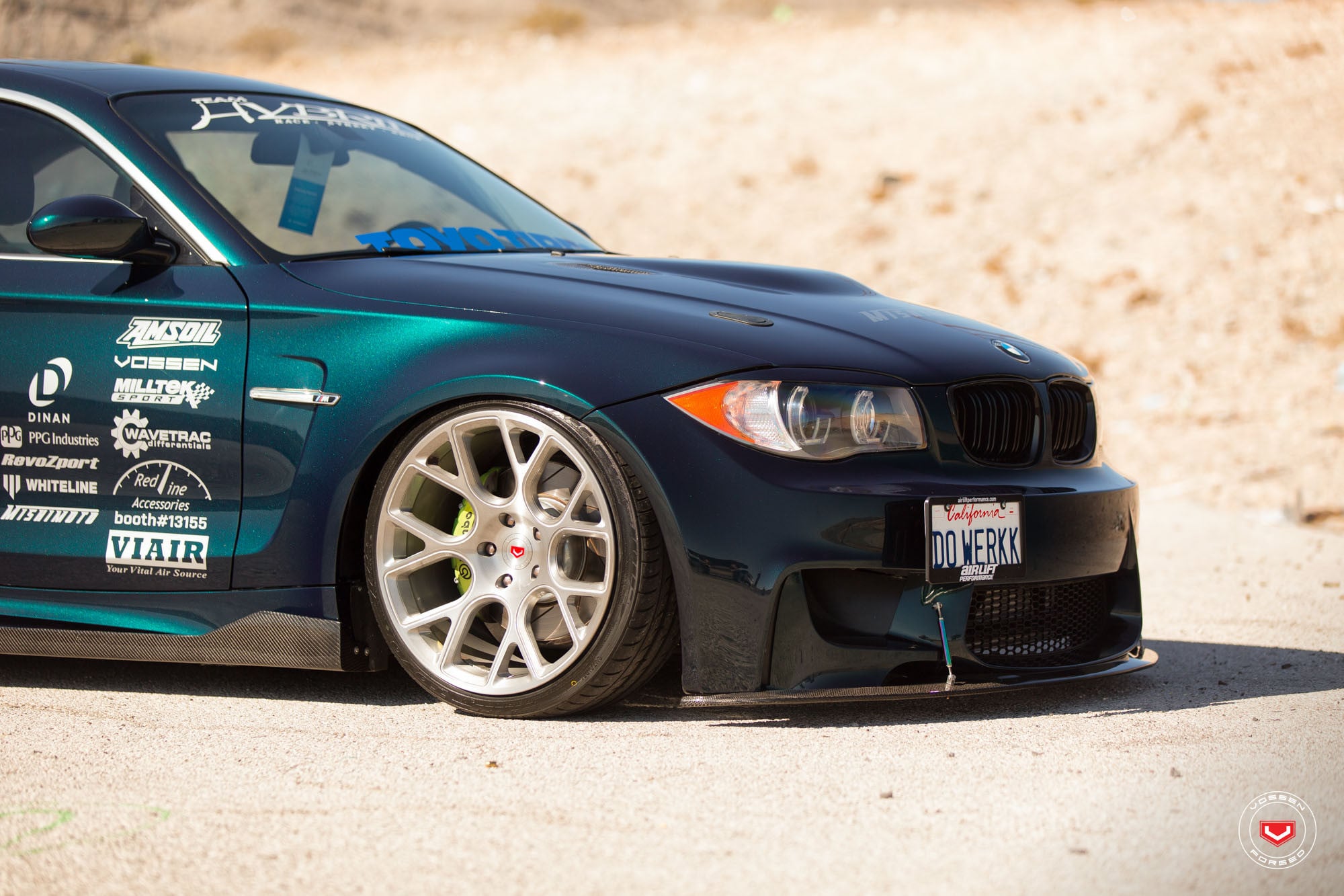 Debadged BMW 1-Series with Custom Hood - Photo by Vossen
