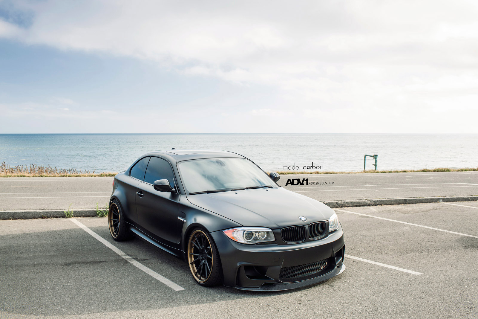 Black Matte BMW 1-Series Carbon Fiber Front Lip - Photo by ADV.1