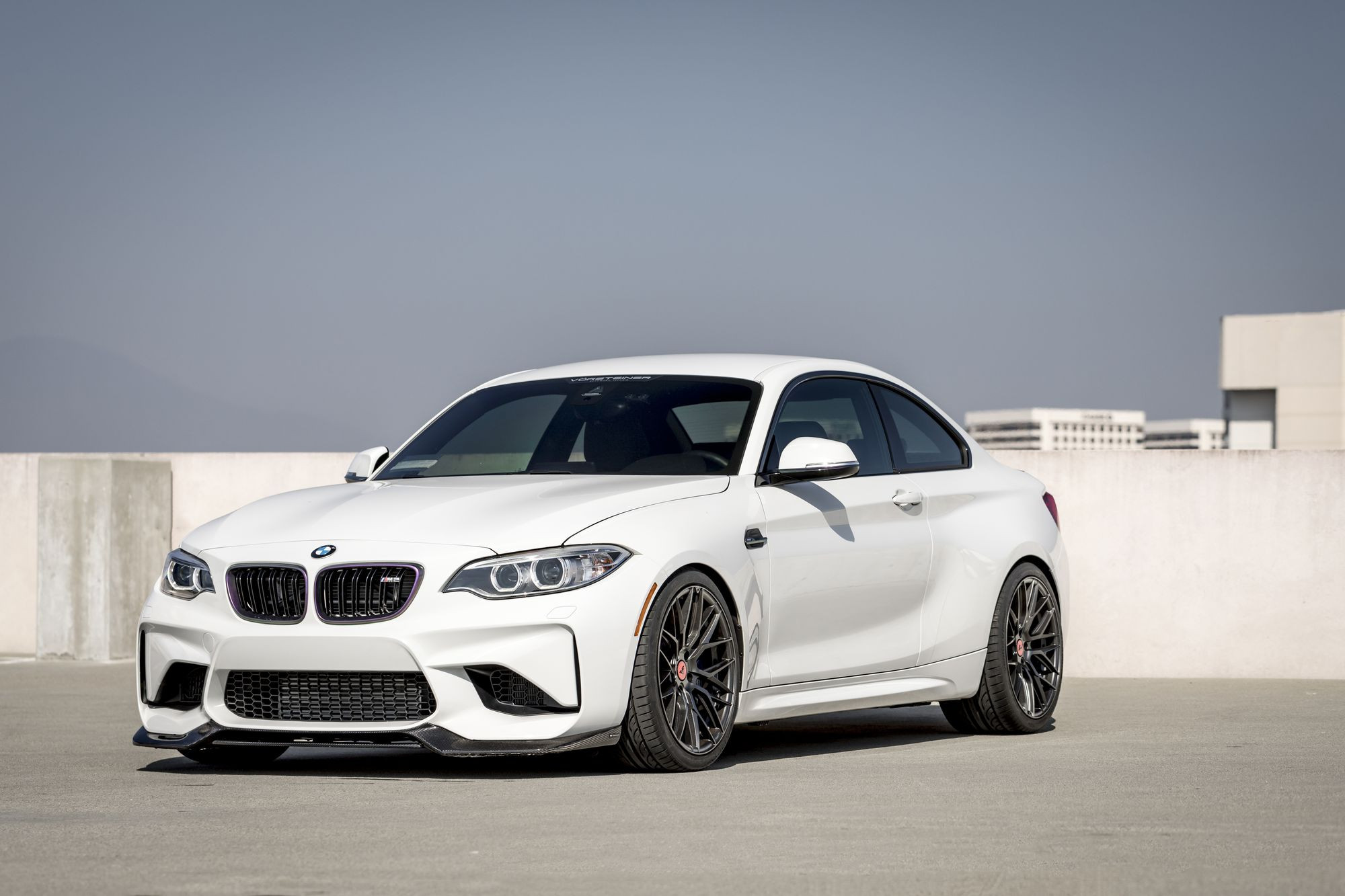 White BMW 2-Series with Custom Front Bumper - Photo by Vorstiner