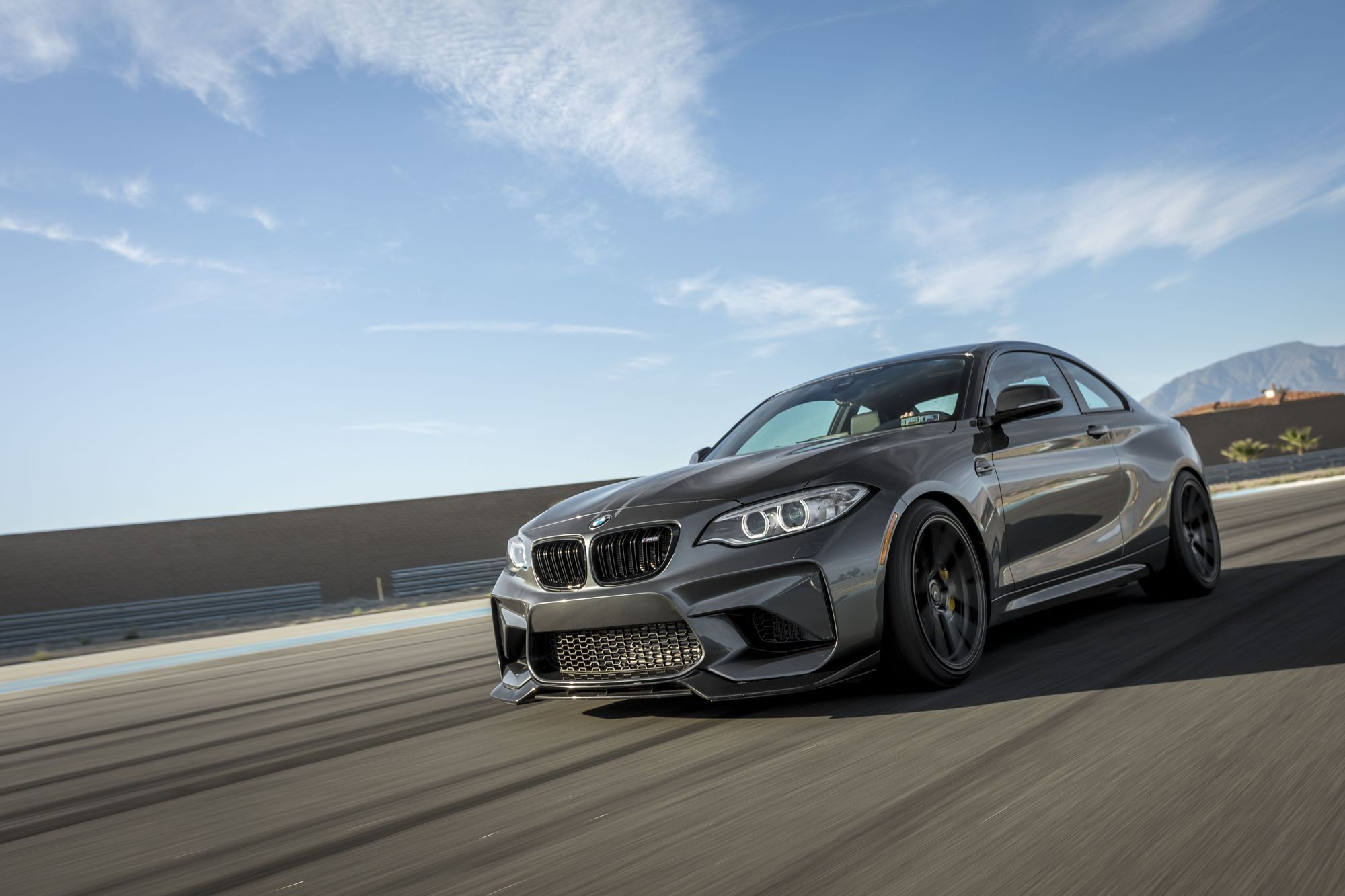 Aftermarket Halo Headlights on Gray BMW 2-Series - Photo by Vorstiner