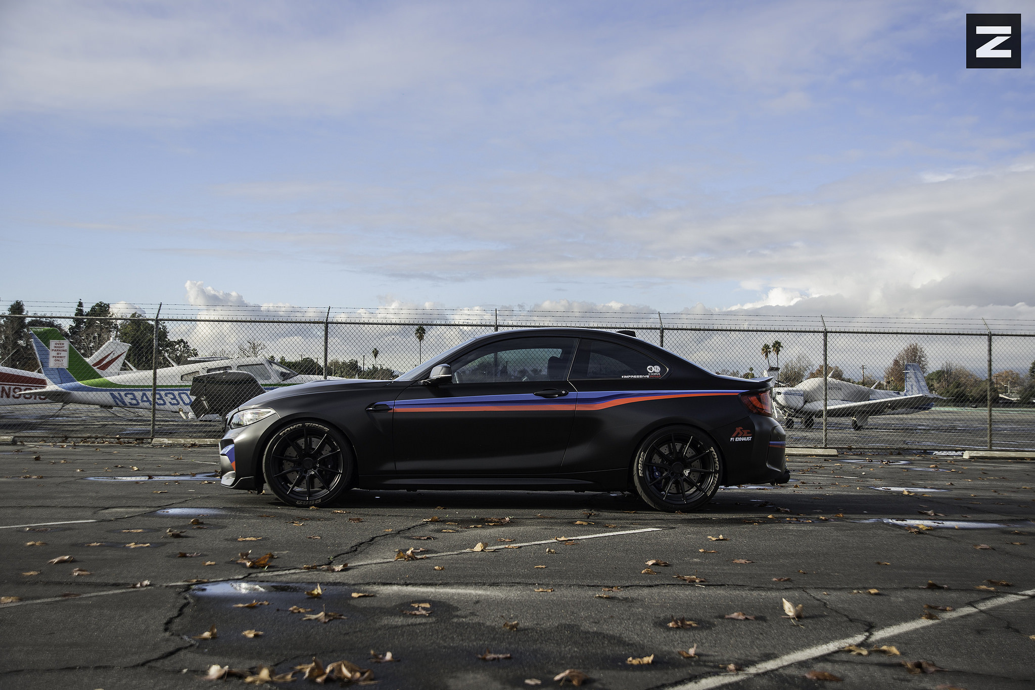 Custom Black Matte BMW 2-Series Side Skirts - Photo by Zito Wheels