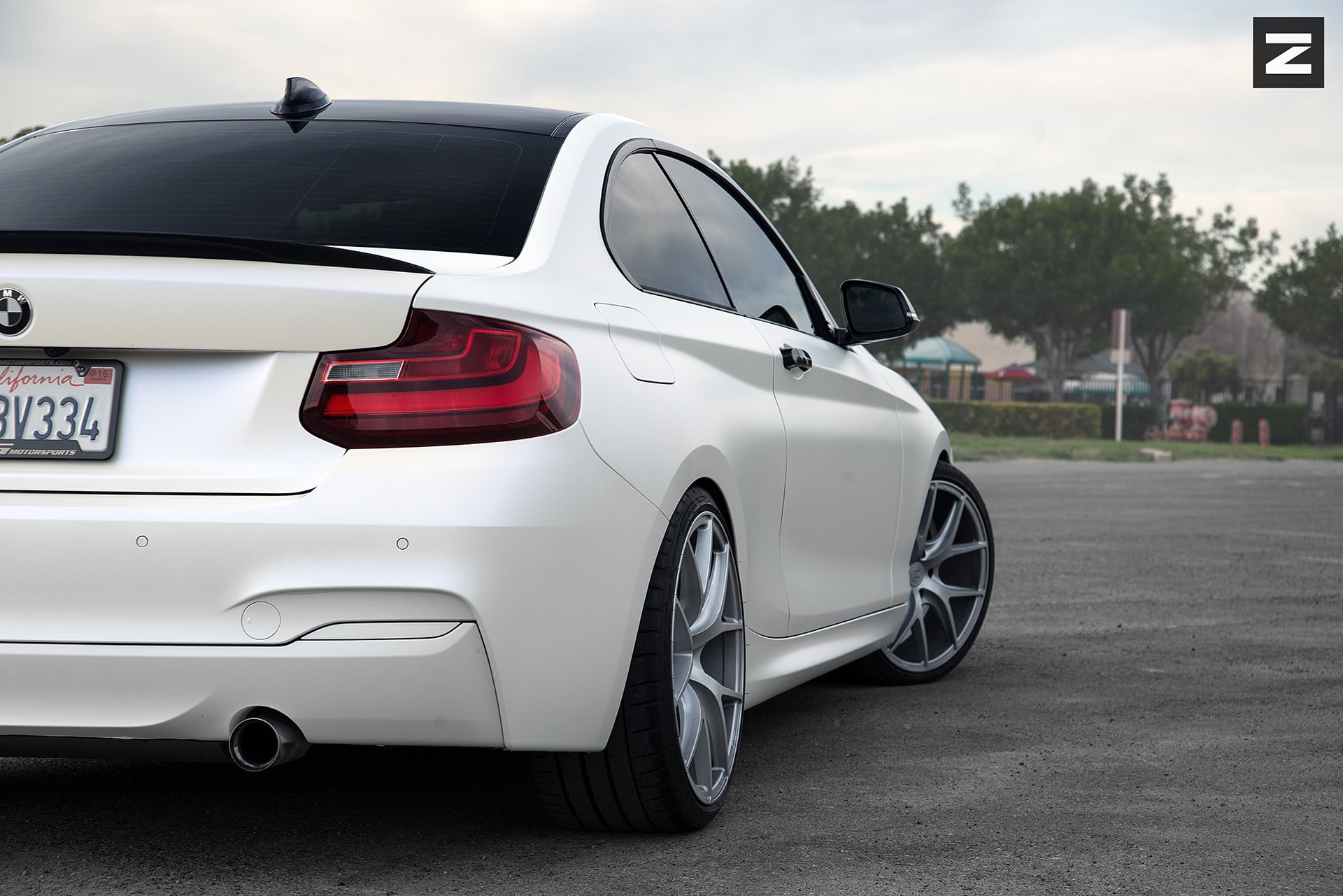 Custom Rear Bumper on White BMW 2-Series - Photo by Zito Wheels