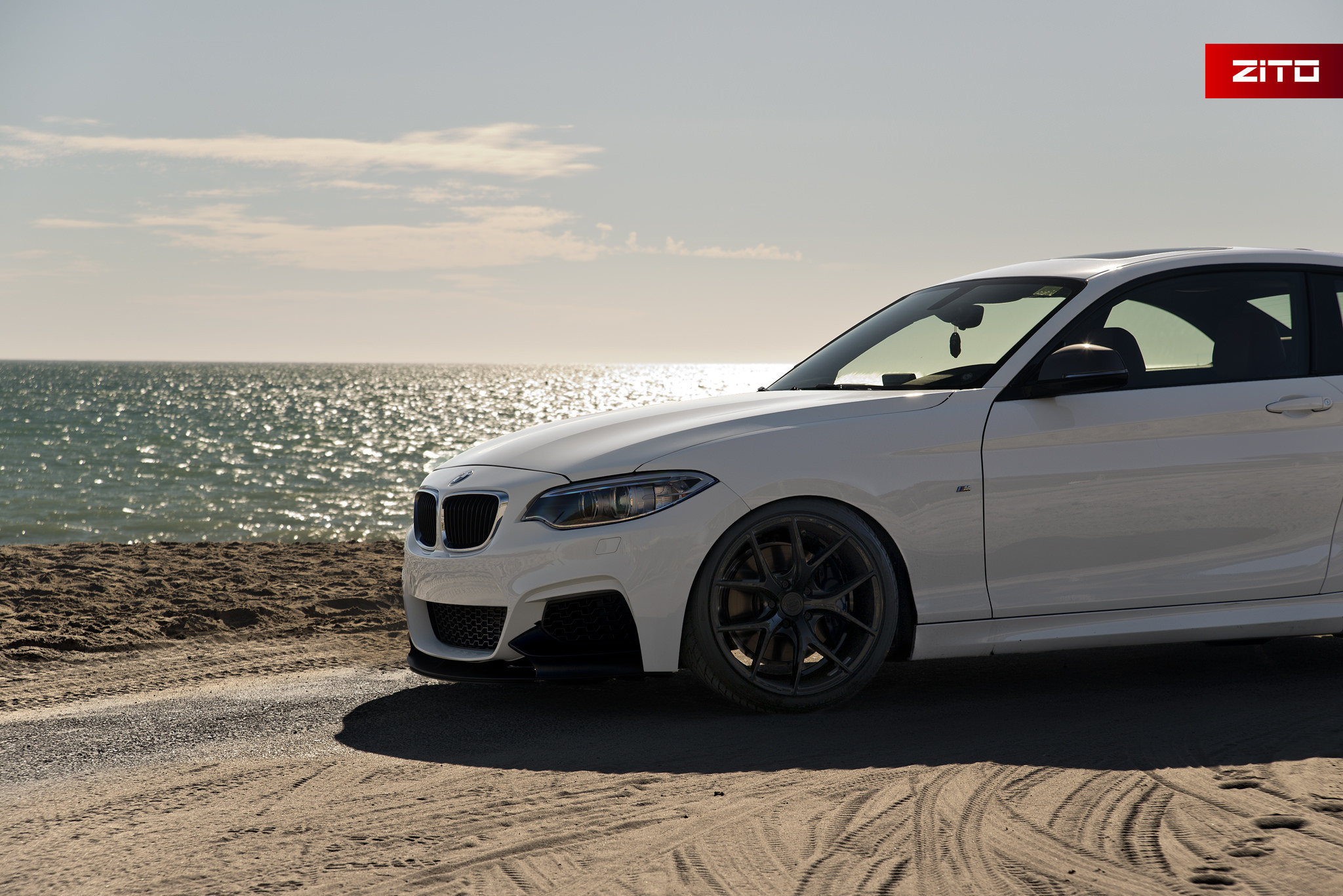 White BMW 2-Series with Gloss Black Zito Wheels - Photo by Zito Wheels